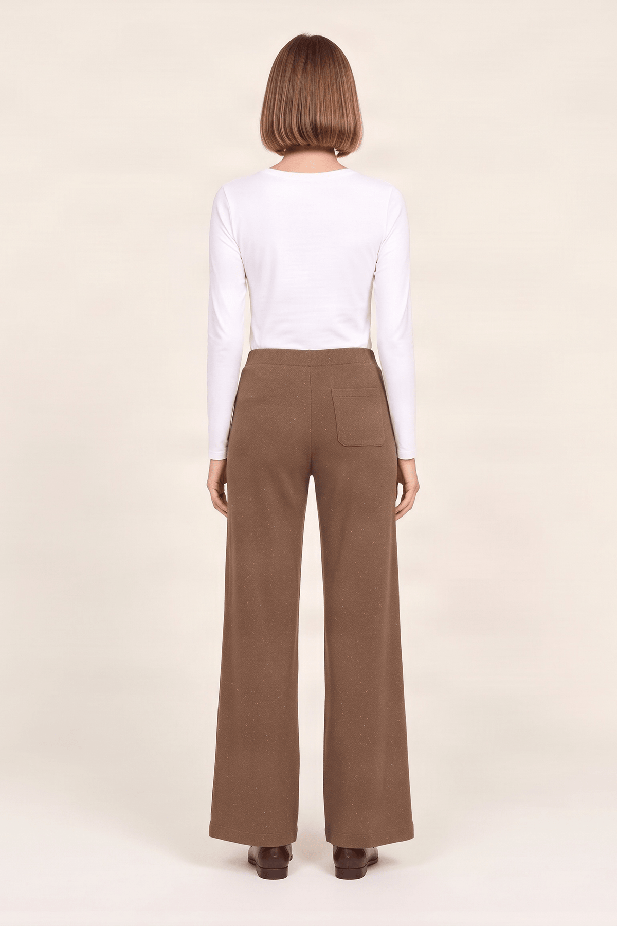 Pantalon marron ancho con strass Lolitas&L - lolitasyl.com