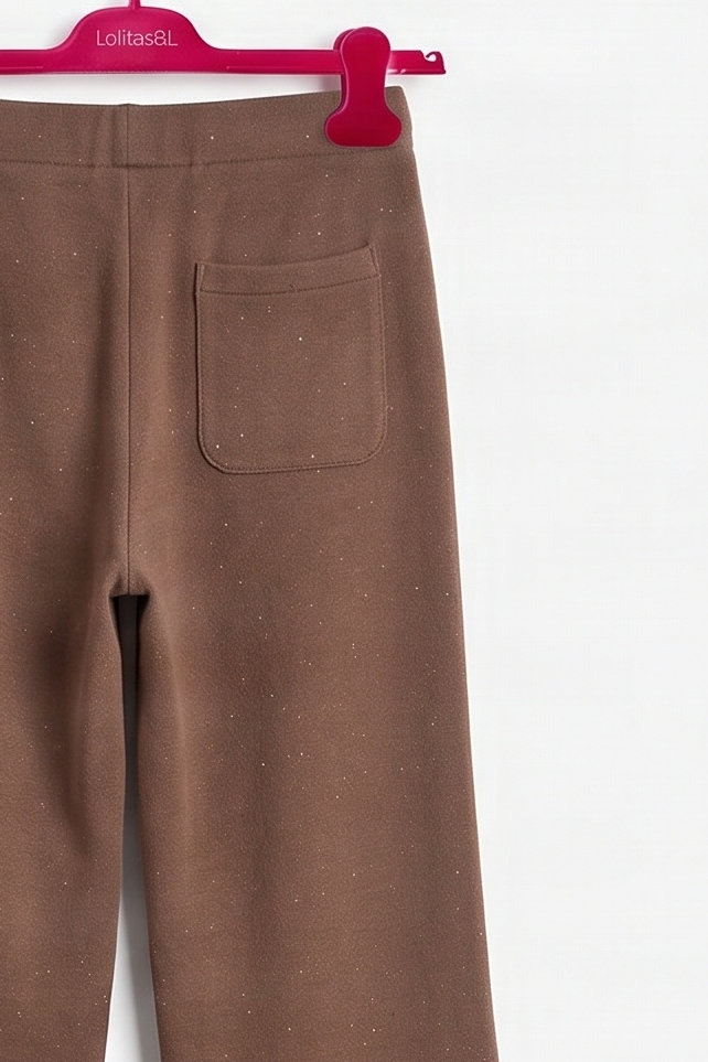Pantalón Ancho Marrón con Strass Preloved