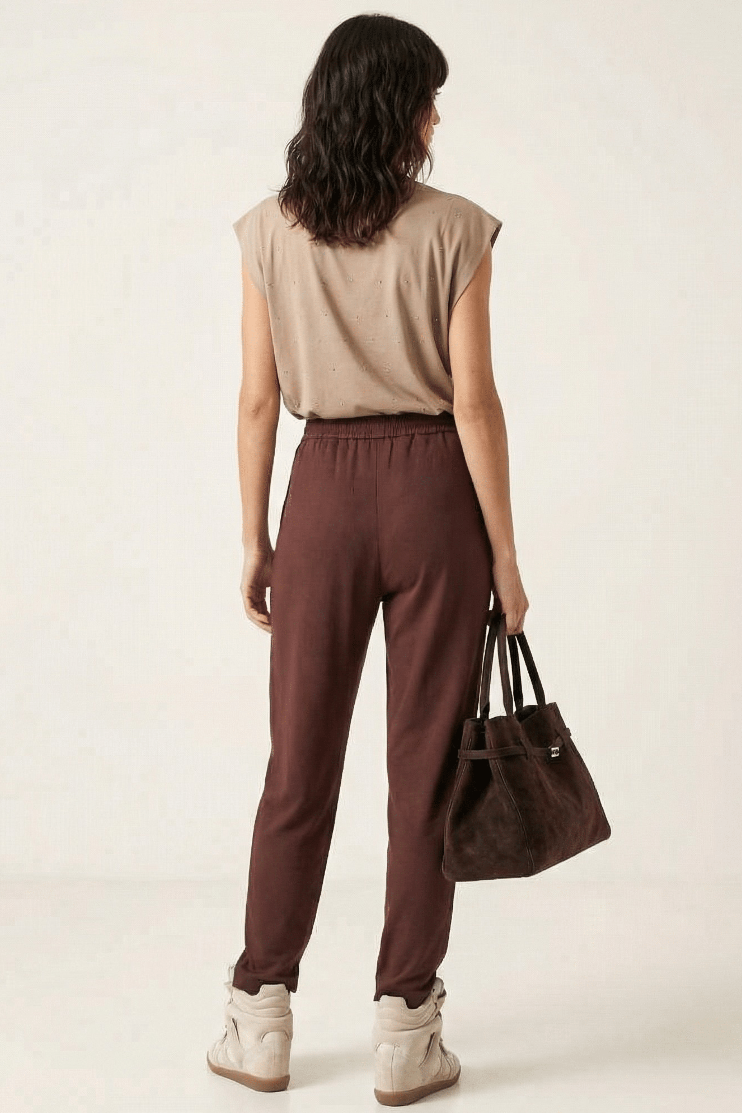 Pantalon marron baggy con strass y bolsillos Lolitas&L - lolitasyl.com