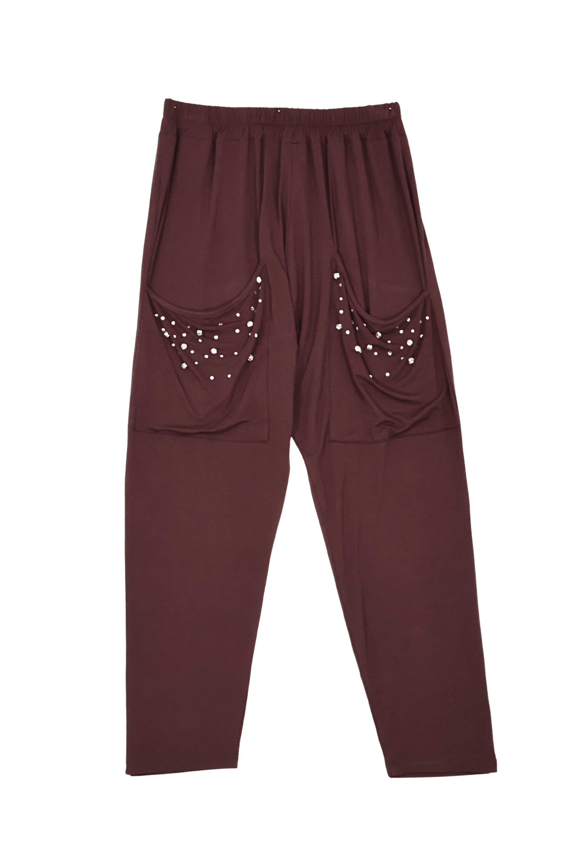 Pantalon marron baggy con strass y bolsillos Lolitas&L - lolitasyl.com