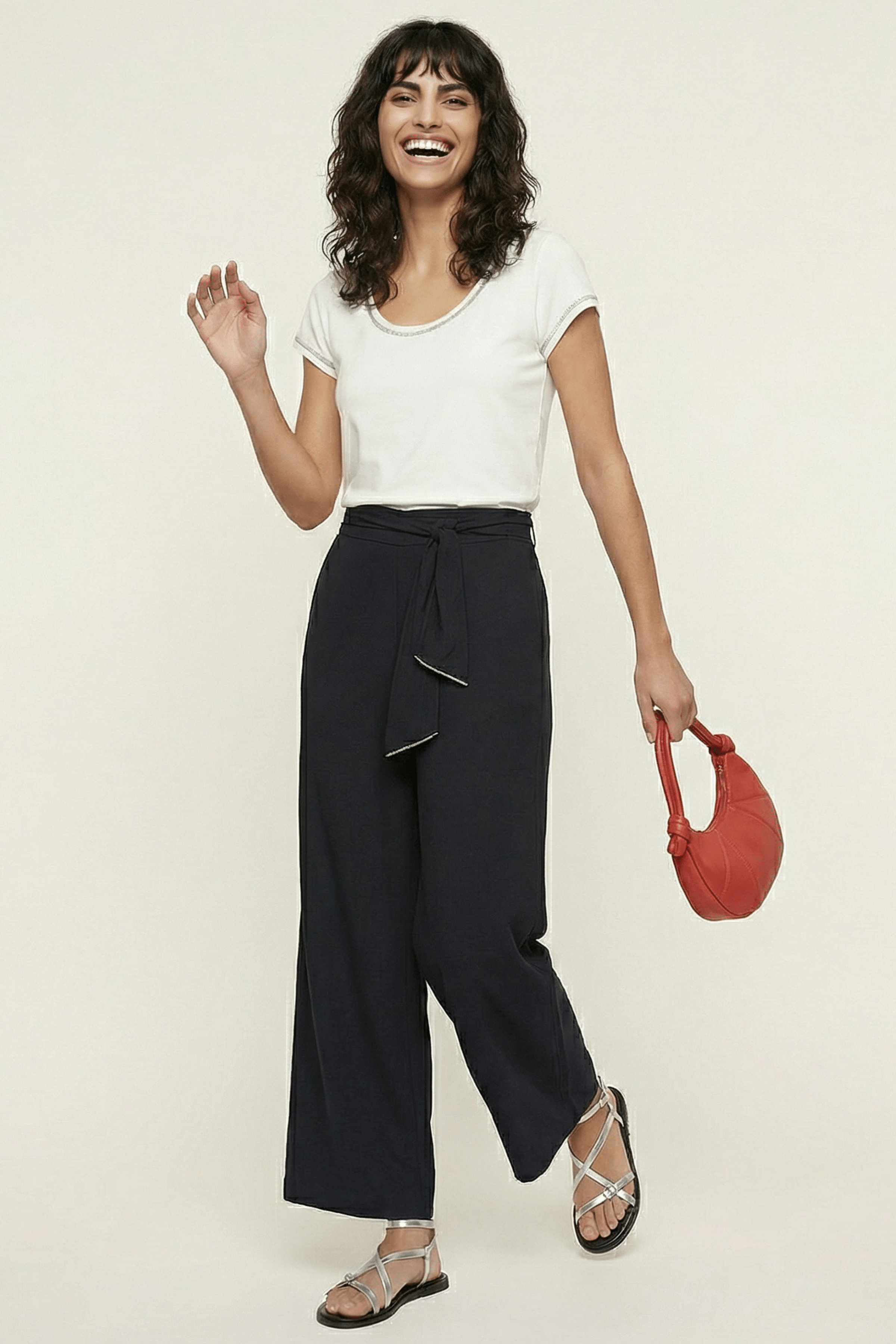 Pantalón negro amplio con cinturon lourex Lolitas&L - lolitasyl.com