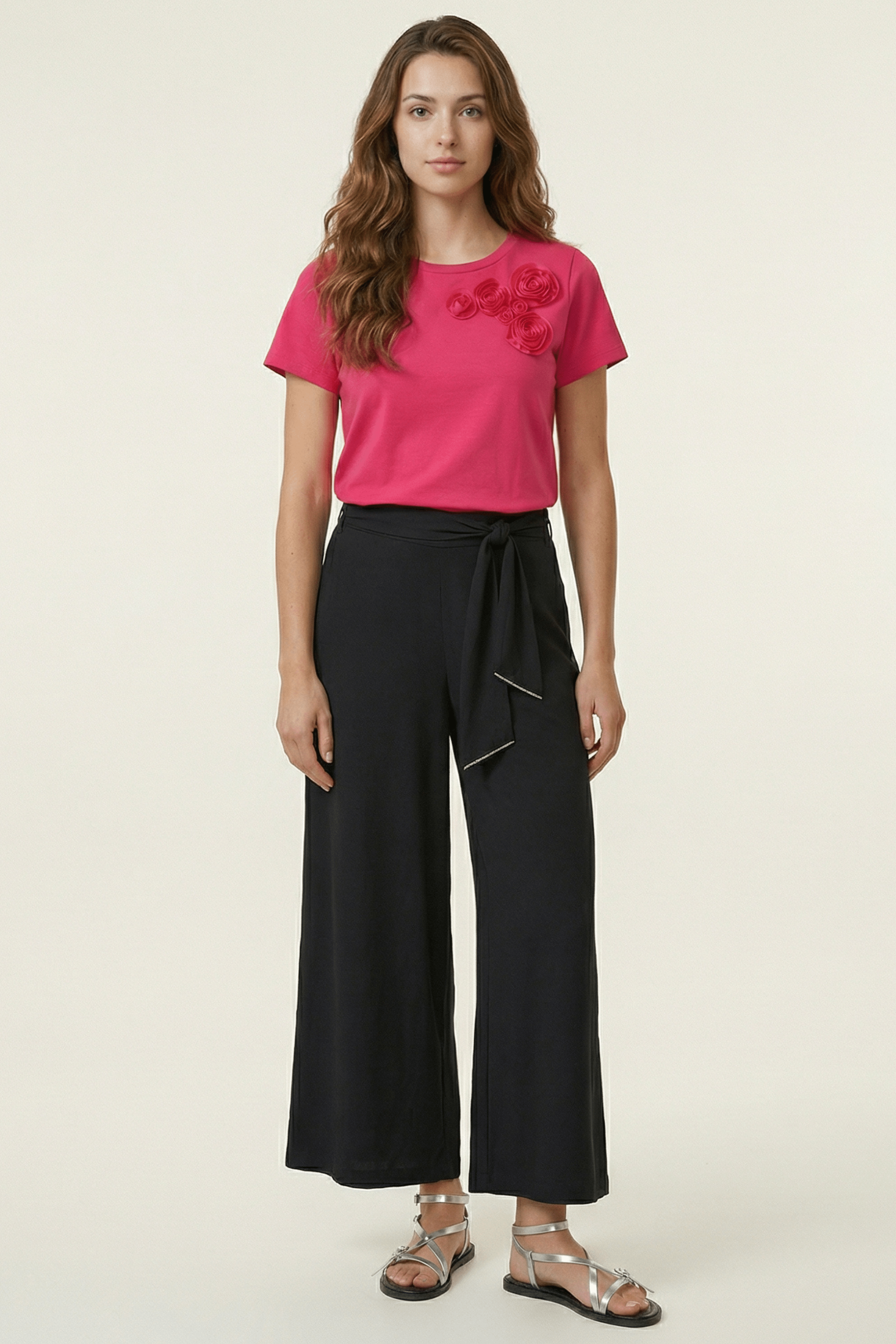 Pantalón negro amplio con cinturon lourex Lolitas&L - lolitasyl.com