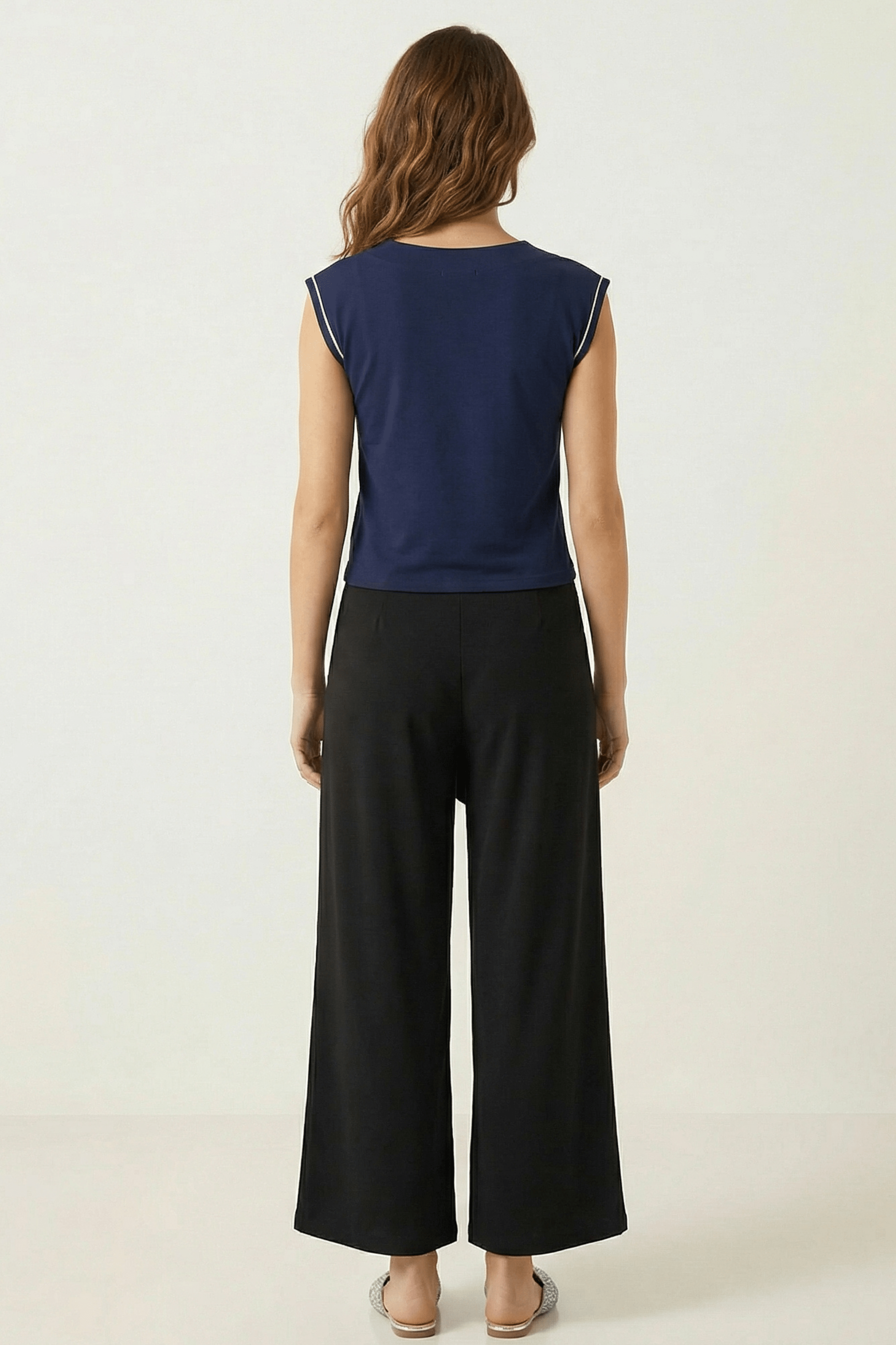 Pantalón negro amplio con cinturon lourex Lolitas&L - lolitasyl.com