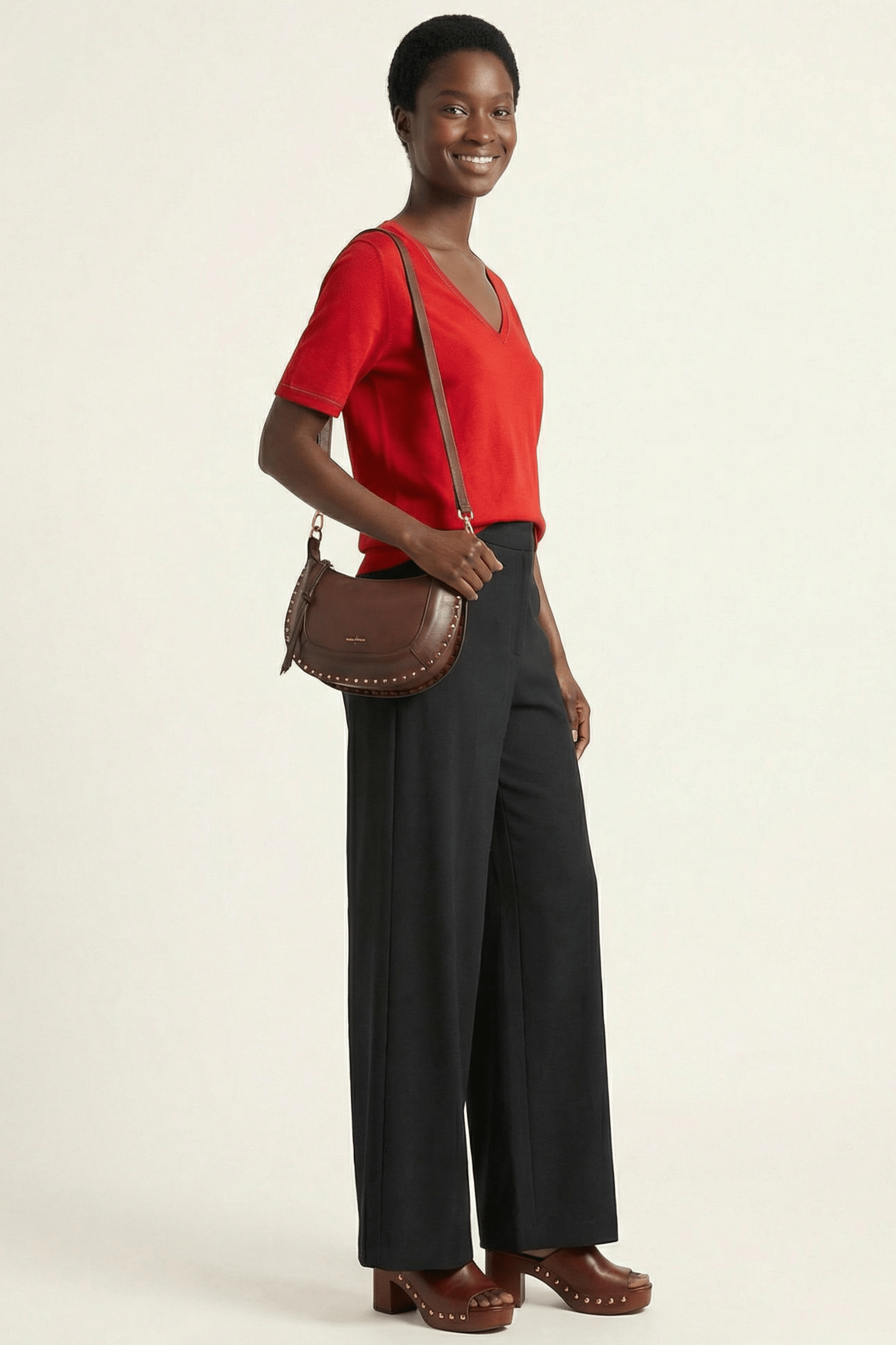 Pantalon negro ancho con goma Lolitas&L - lolitasyl.com