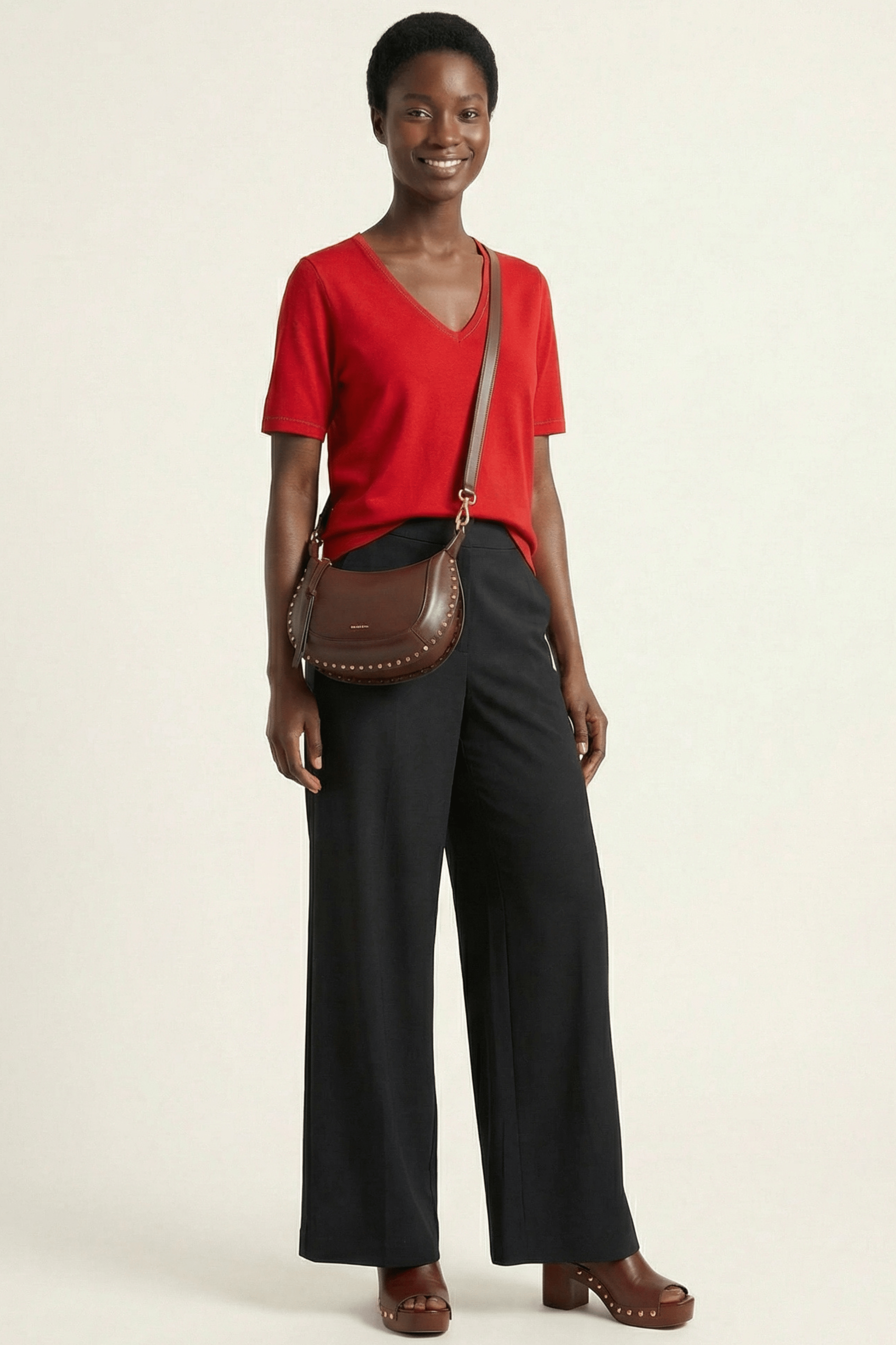 Pantalon negro ancho con goma Lolitas&L - lolitasyl.com