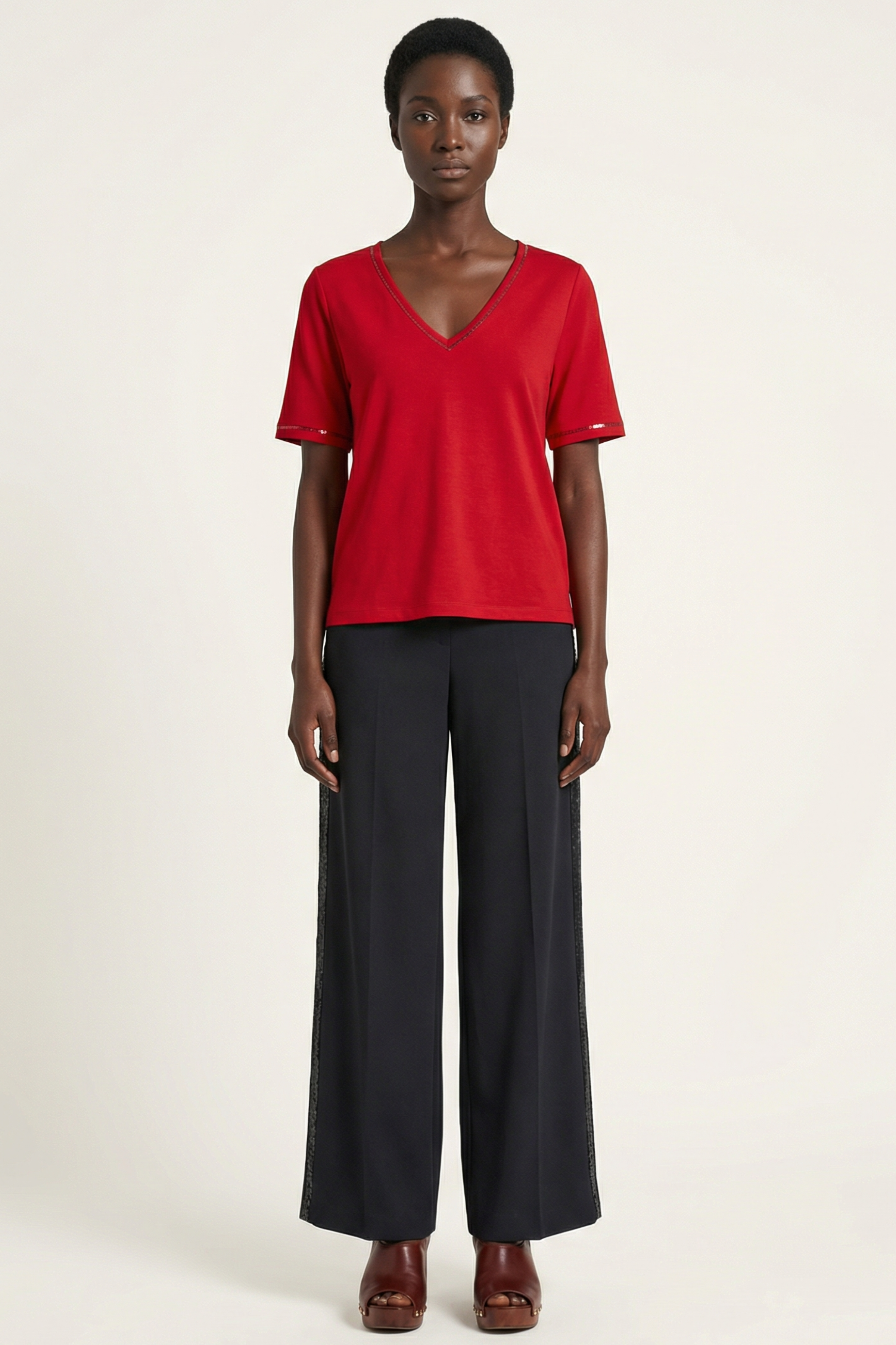 Pantalon negro ancho con goma Lolitas&L