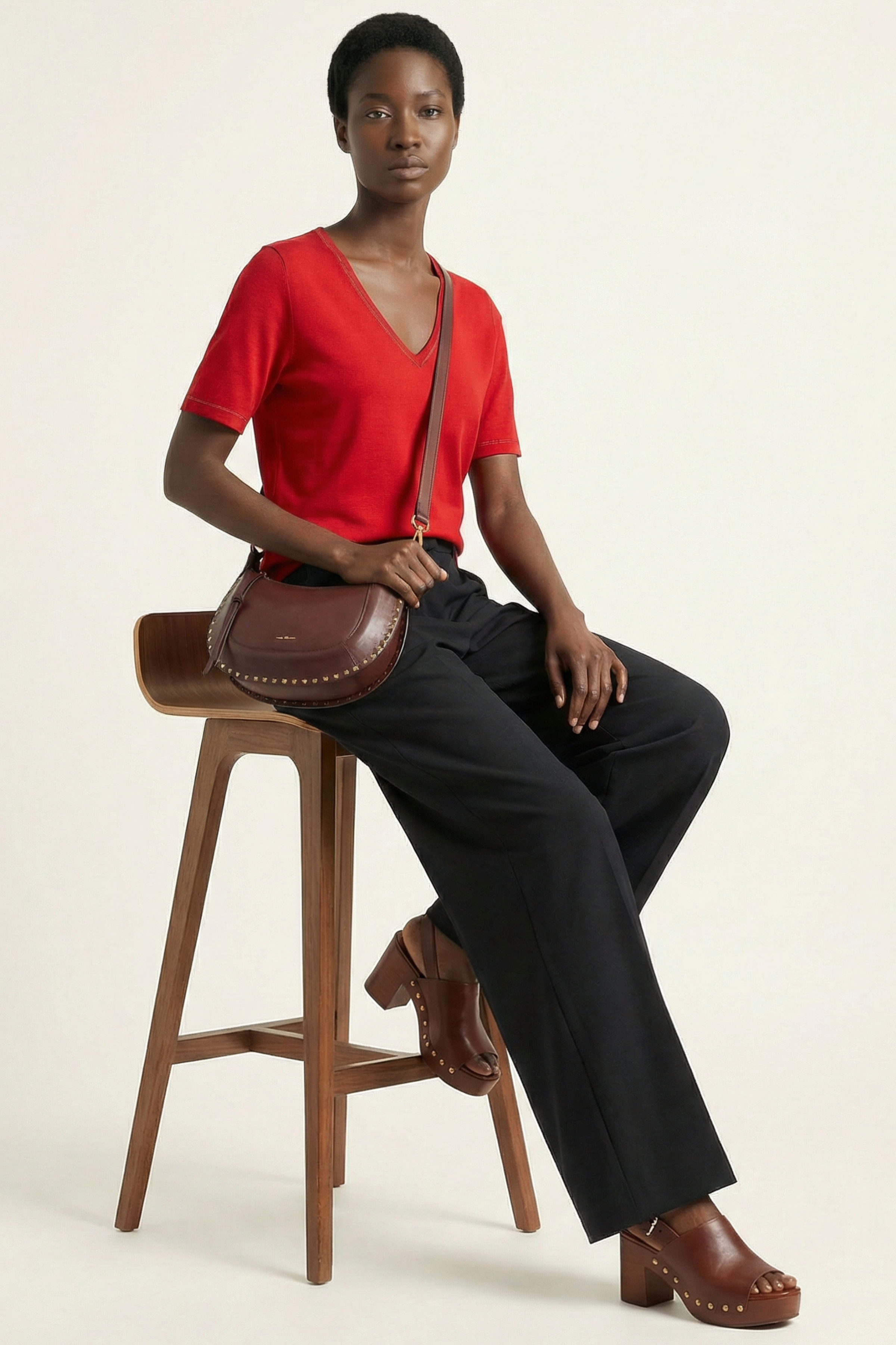 Pantalon negro ancho con goma Lolitas&L