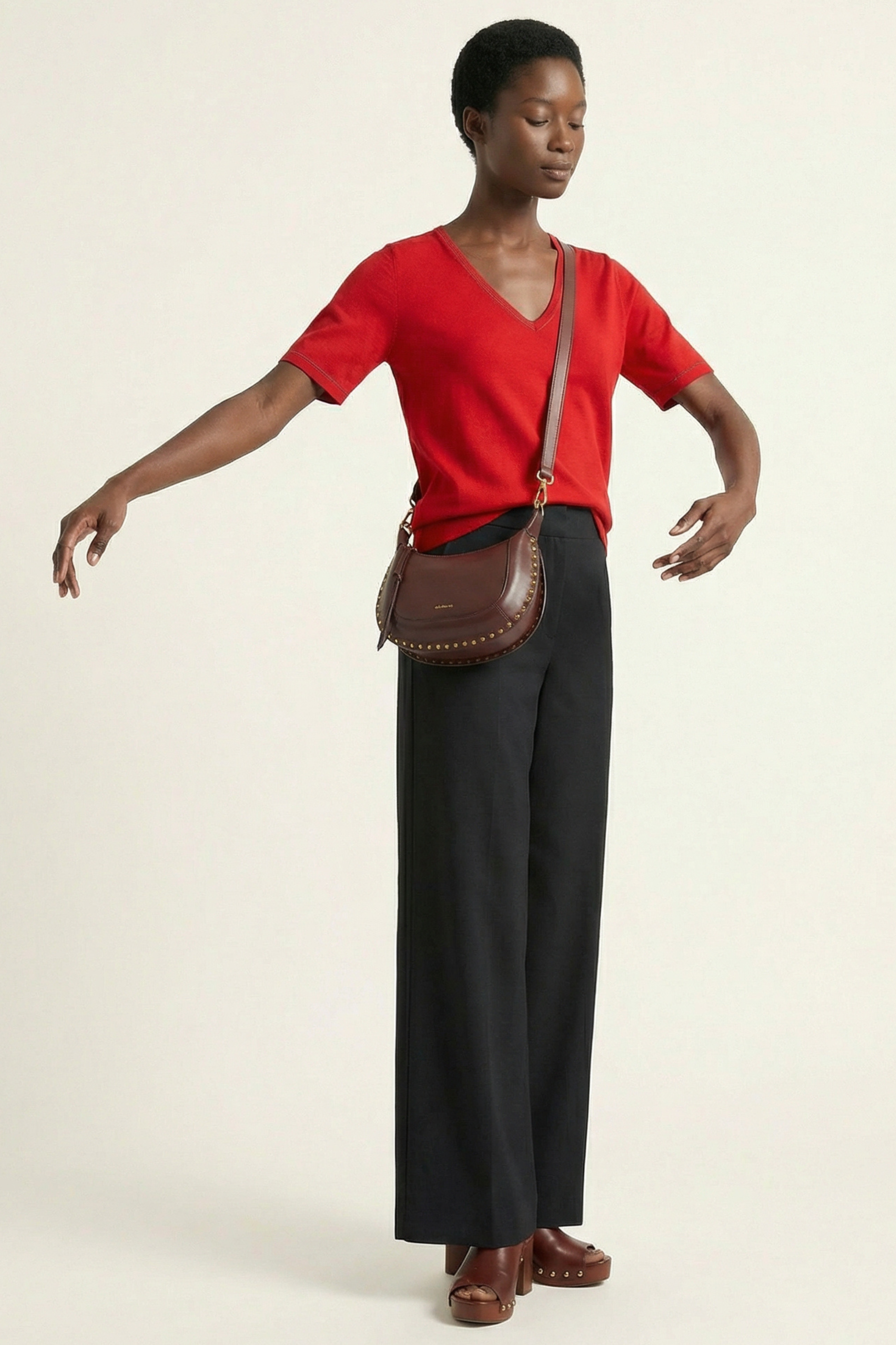 Pantalon negro ancho con goma Lolitas&L