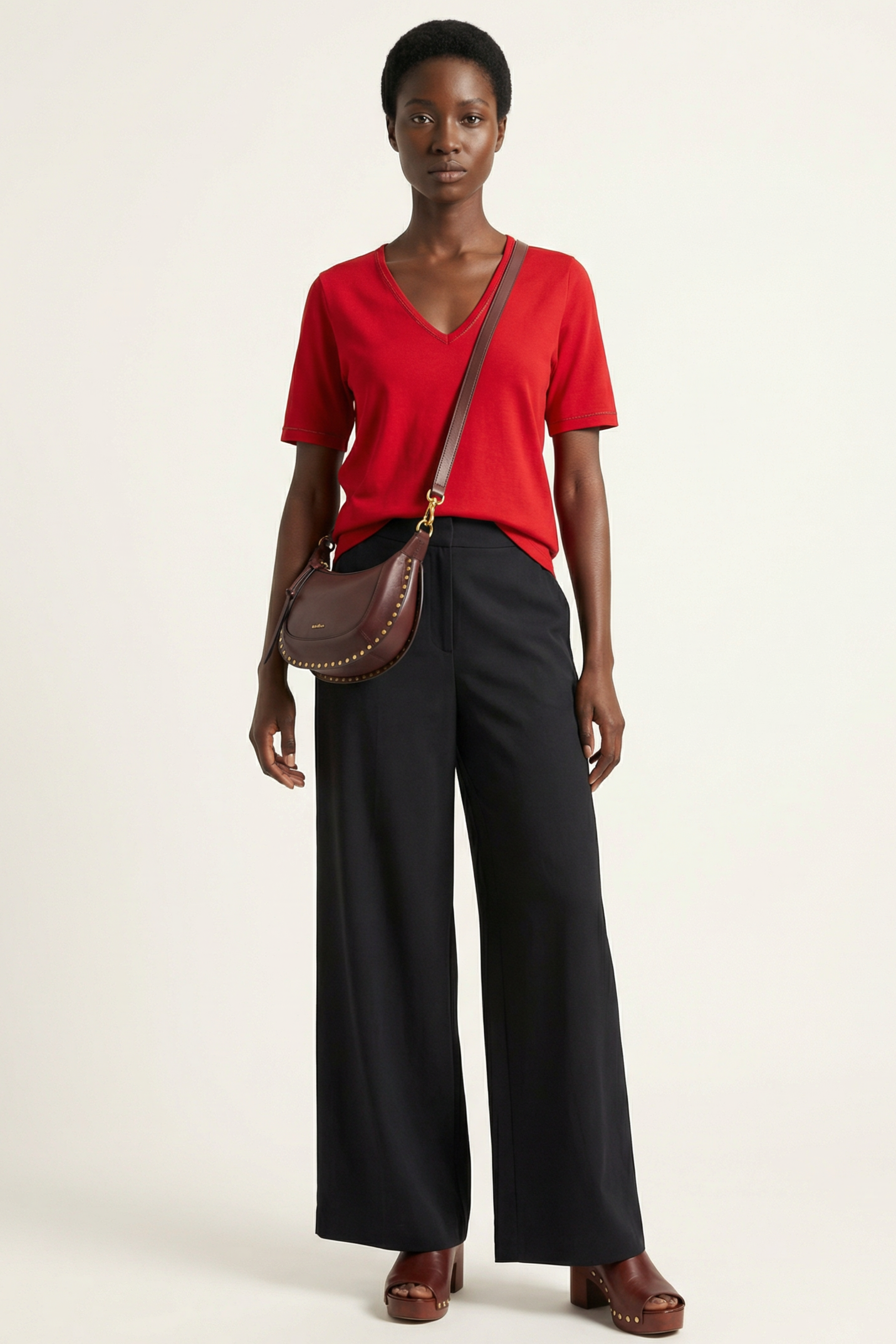 Pantalon negro ancho con goma Lolitas&L