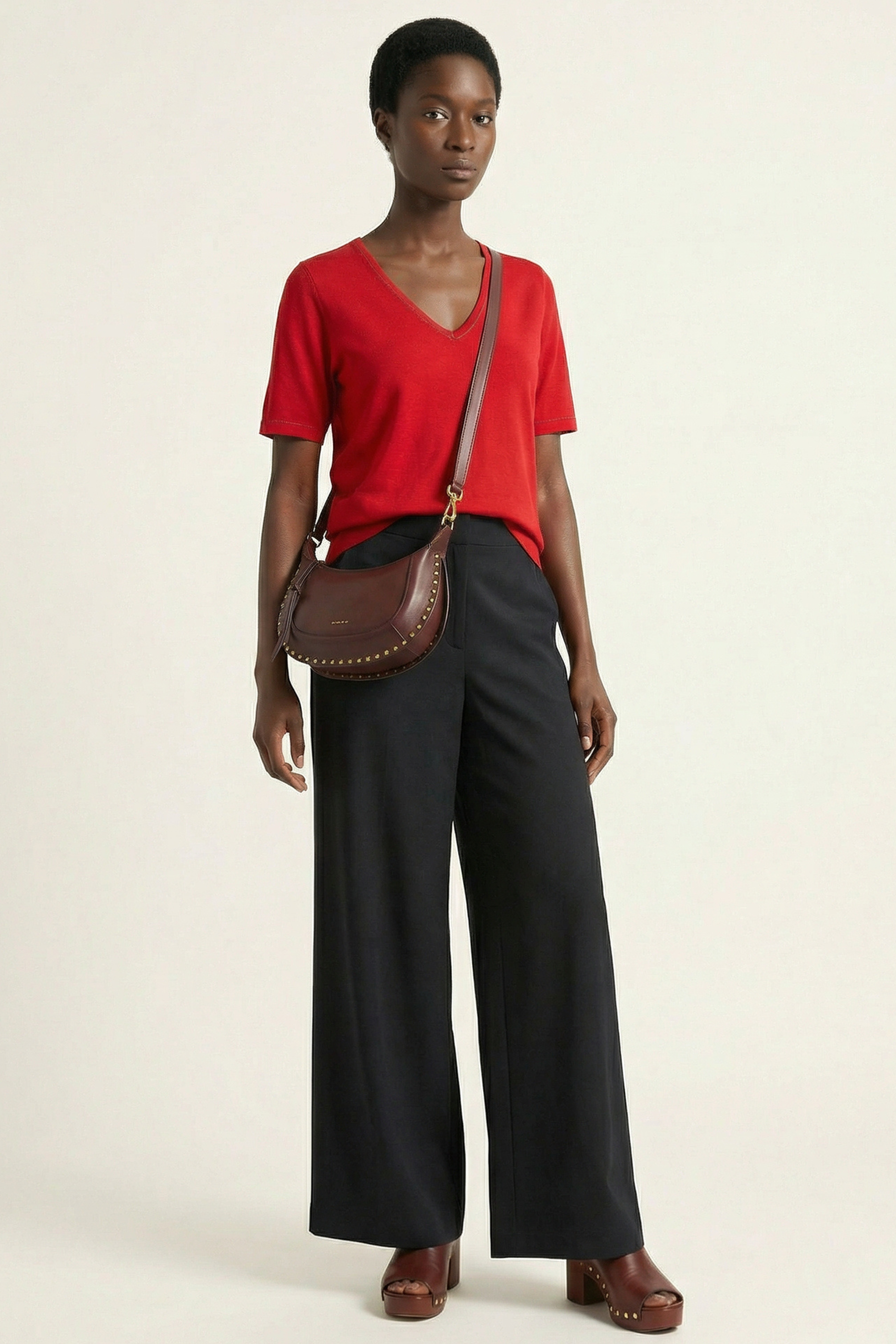 Pantalon negro ancho con goma Lolitas&L