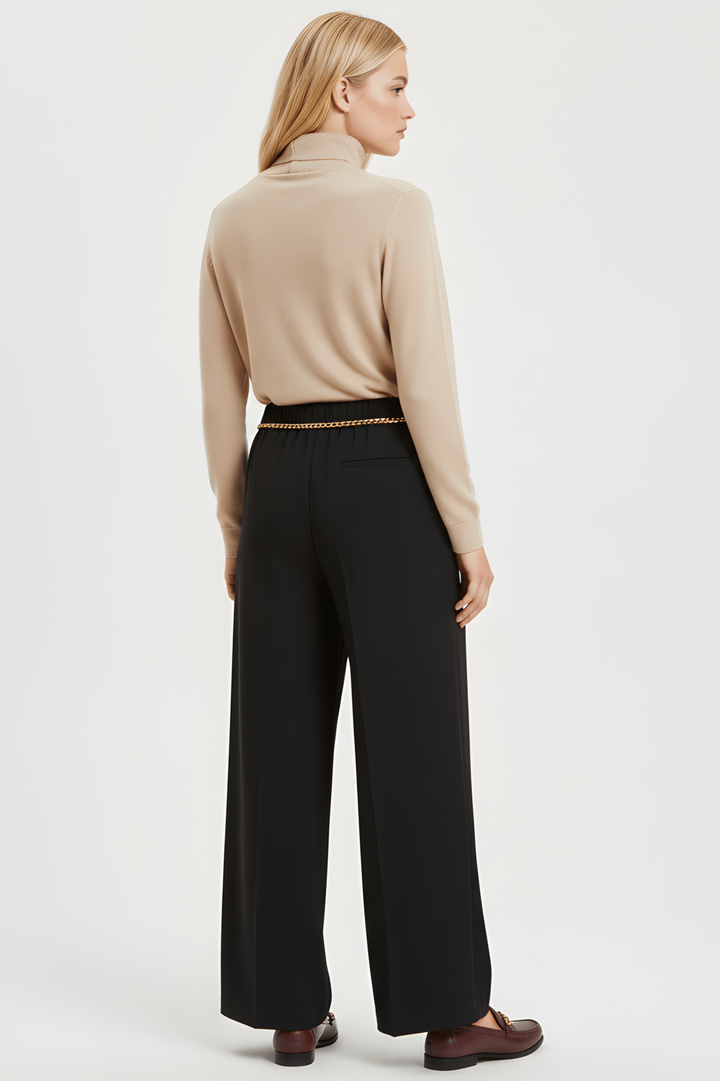 Pantalon negro con cadena en la cintura Lolitas&L - lolitasyl.com