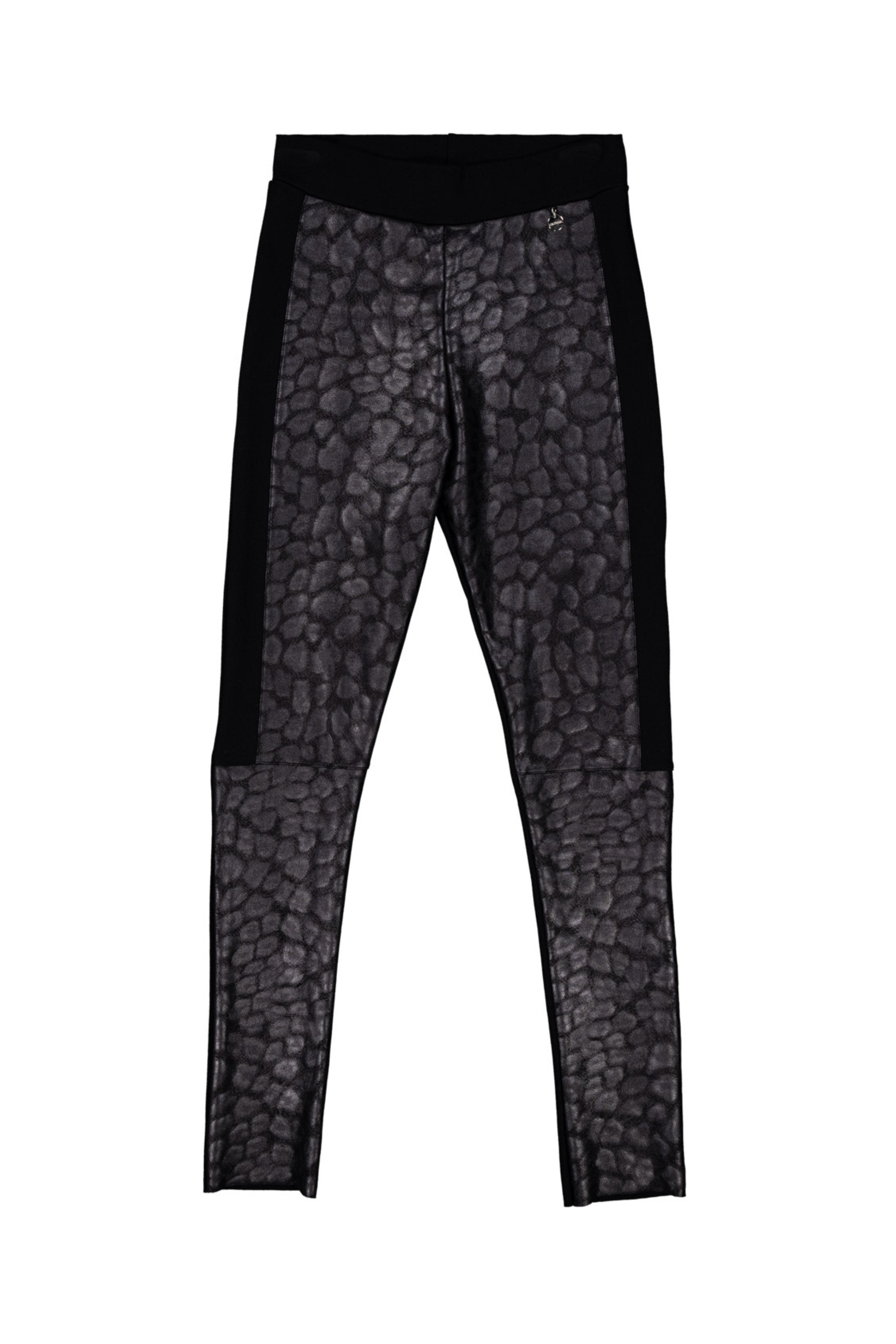 Pantalon negro polipiel animal print ajustado Lolitas&L - lolitasyl.com