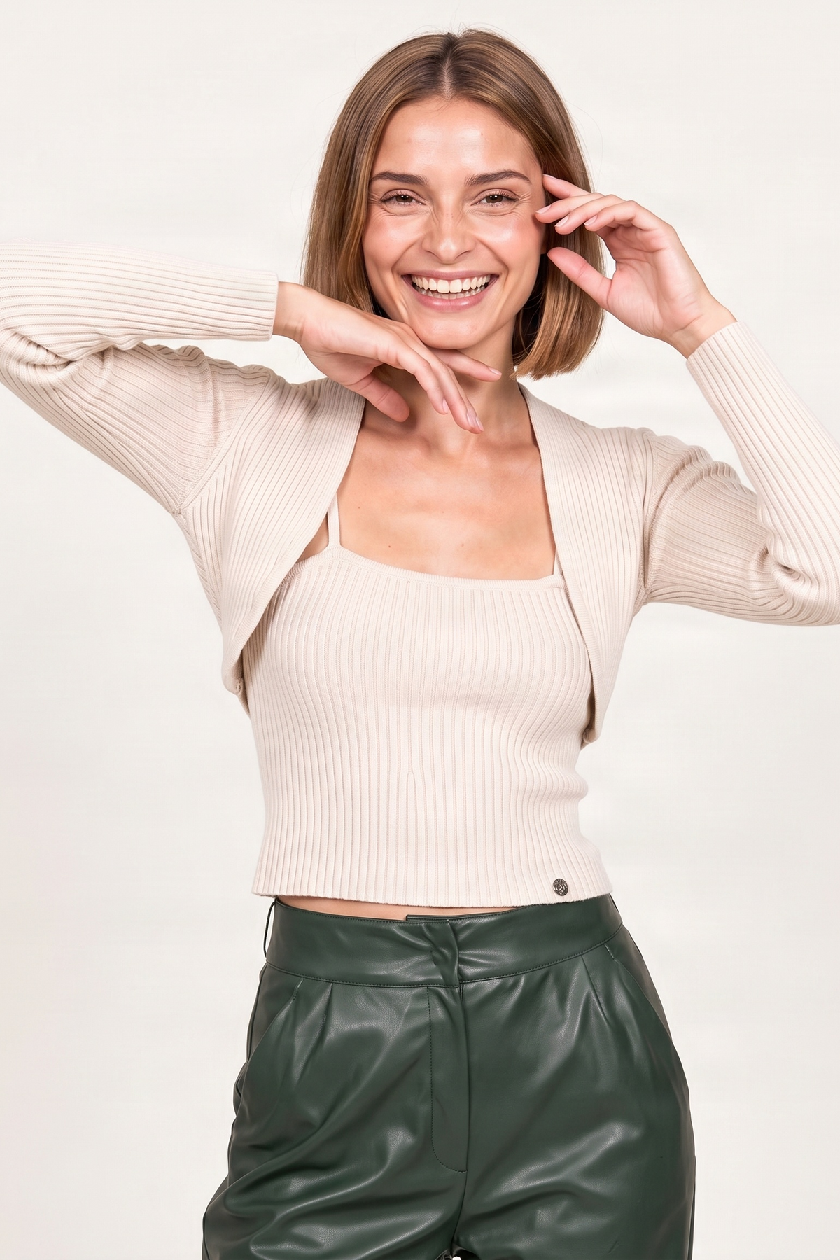 Pantalon polipiel verde billar tobillero Lolitas&L