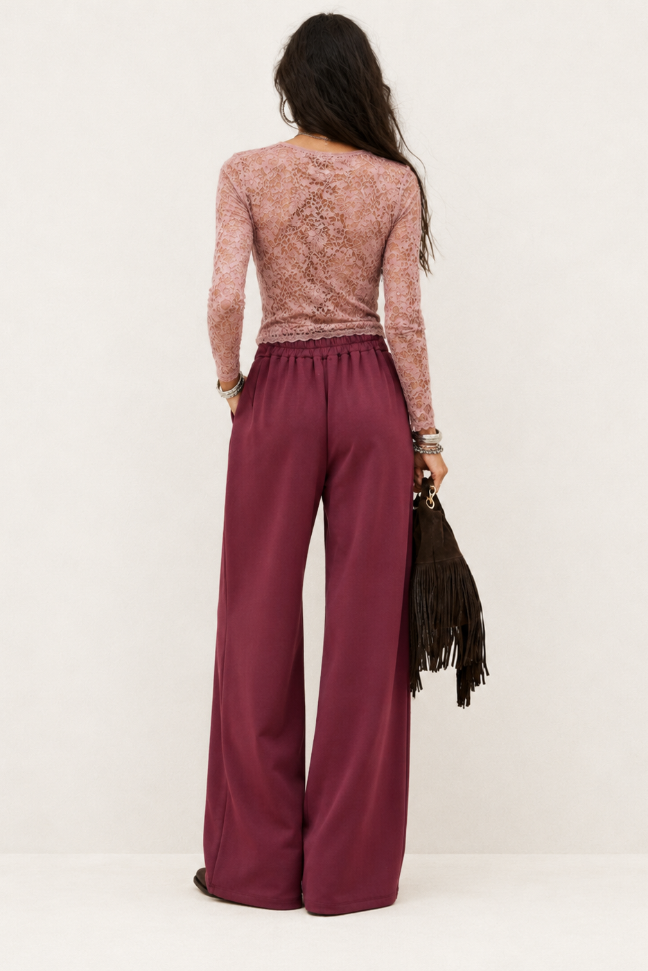 Pantalón Recto Color Vino en Scuba Modal – Lolitas&L