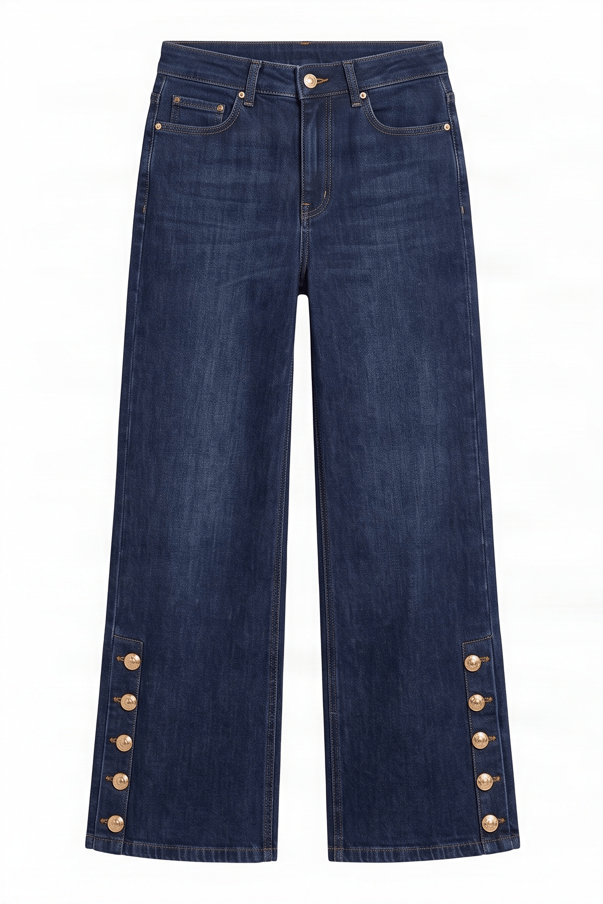 Pantalon vaquero botones pierna azul lavado Lolitas&L - lolitasyl.com