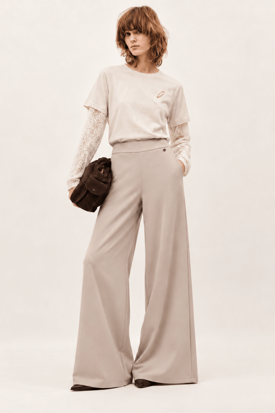 Pantalón Wide Leg Crema en Tejido Scuba Modal Efecto Falda-Pantalón – Lolitas&L - lolitasyl.com
