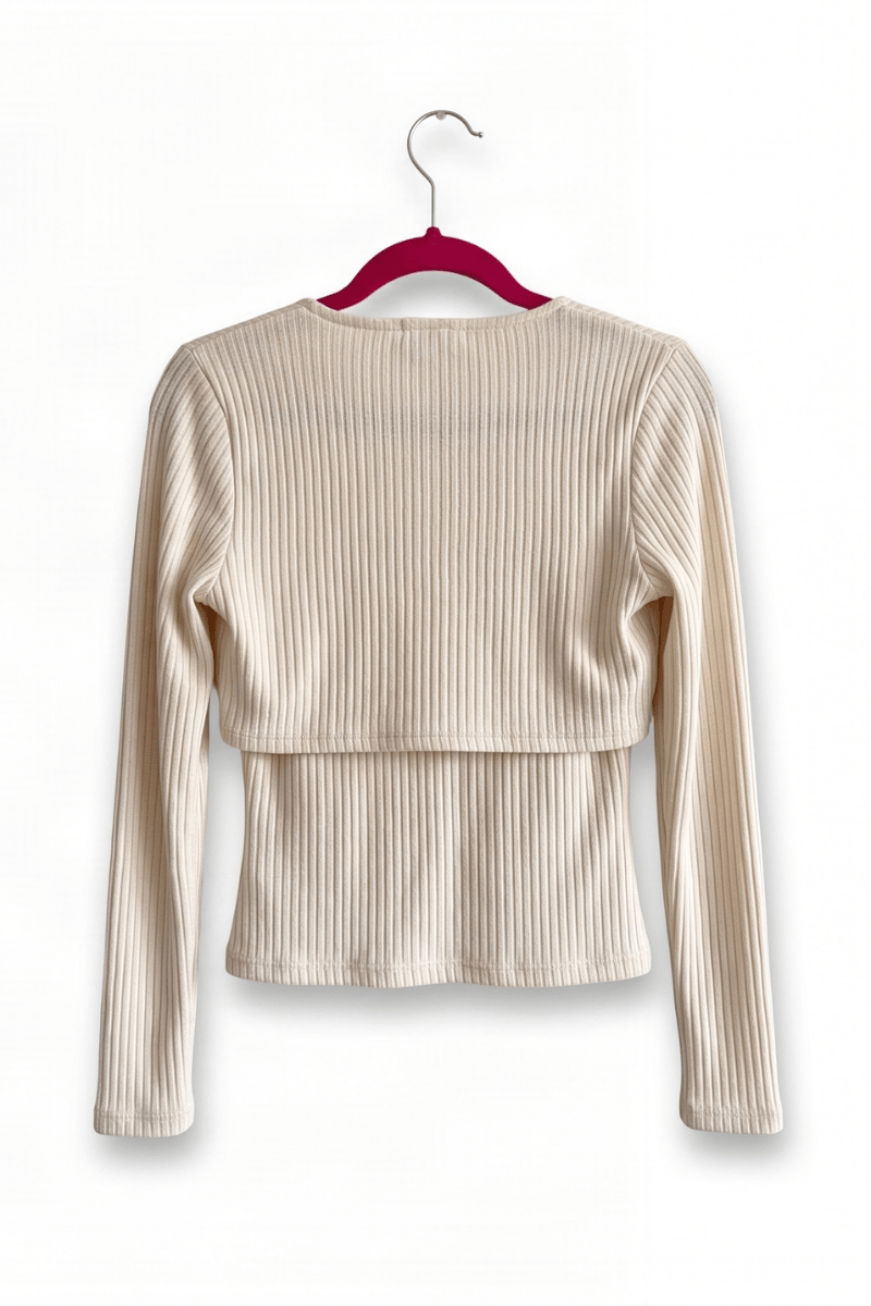 Set de Punto Crudo Top de Tirantes y Chaquetilla Preloved - lolitasyl.com