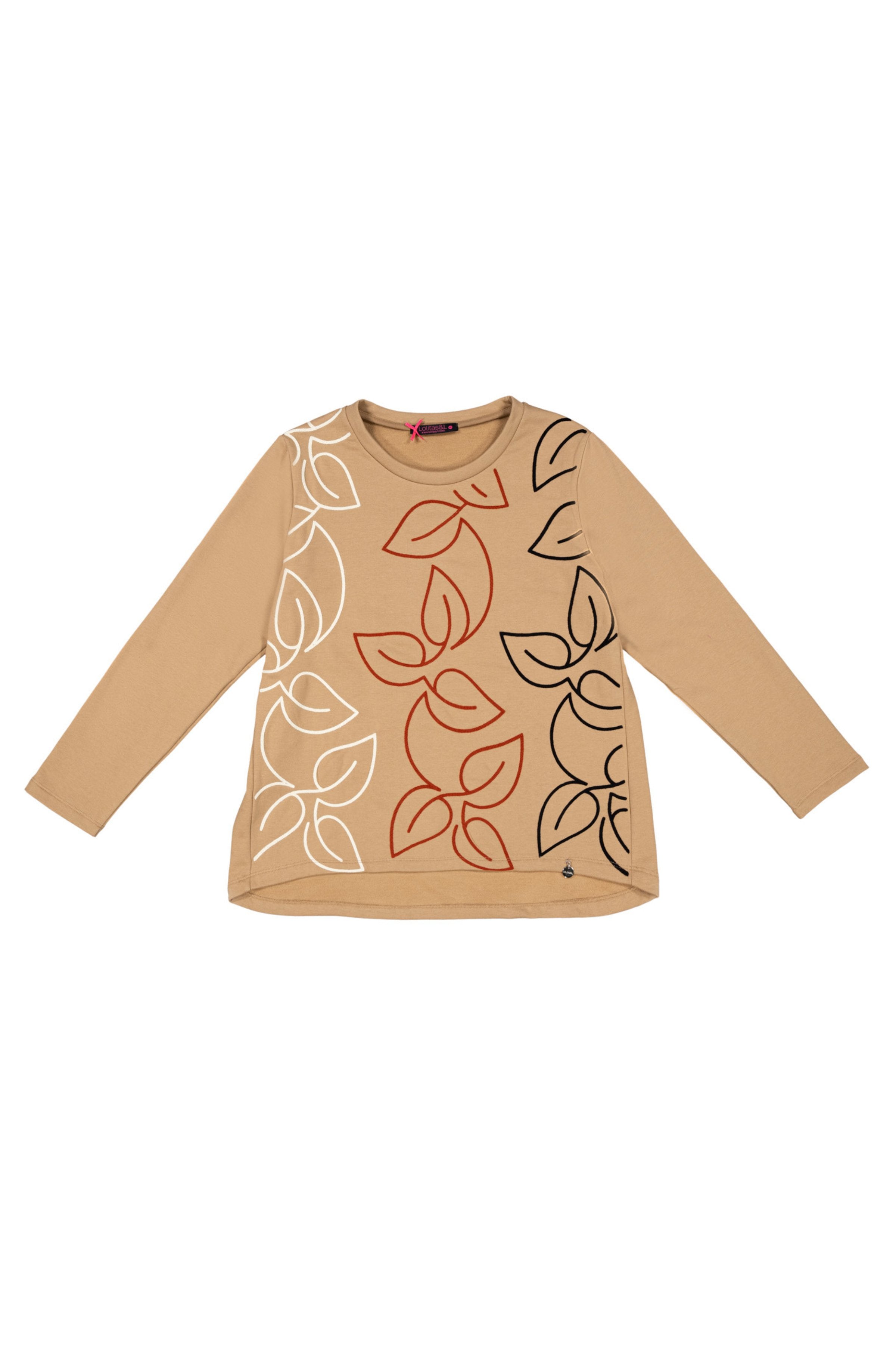 Sudadera beige con bordado de flores Lolitas&L - lolitasyl.com