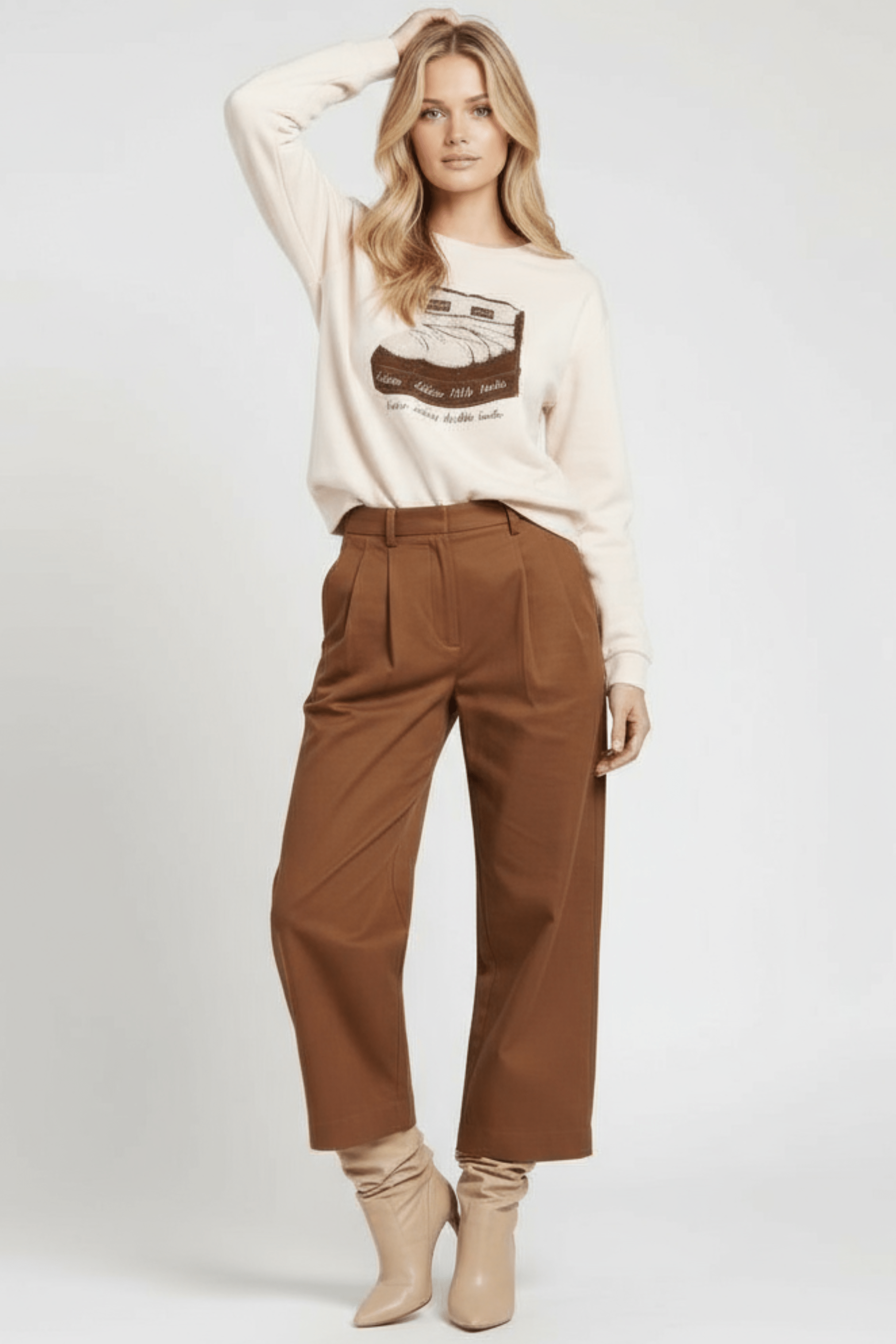 Sudadera crema bordado botas de nieve Lolitas&L - lolitasyl.com