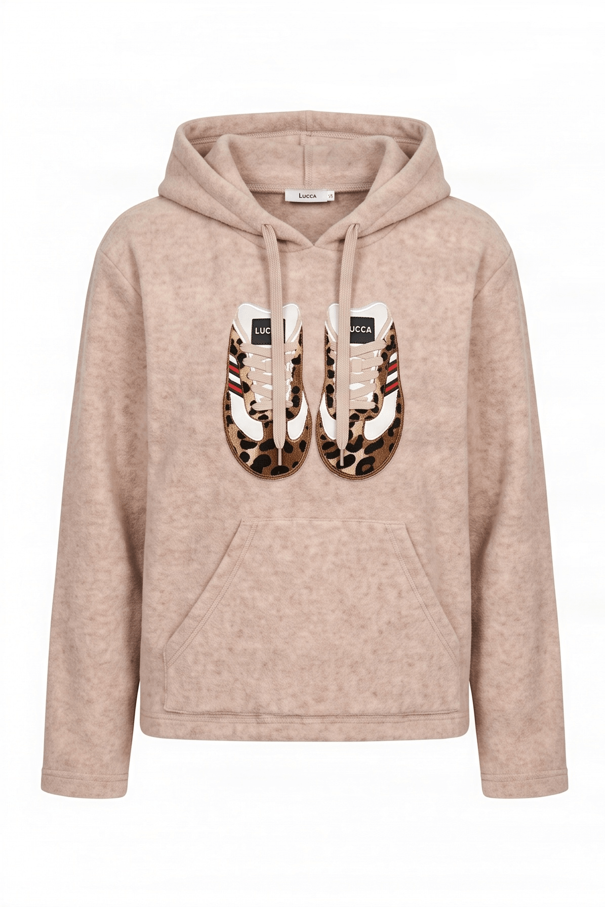Sudadera de punto beig bordado zapatillas con capucha Lolitas&L - lolitasyl.com