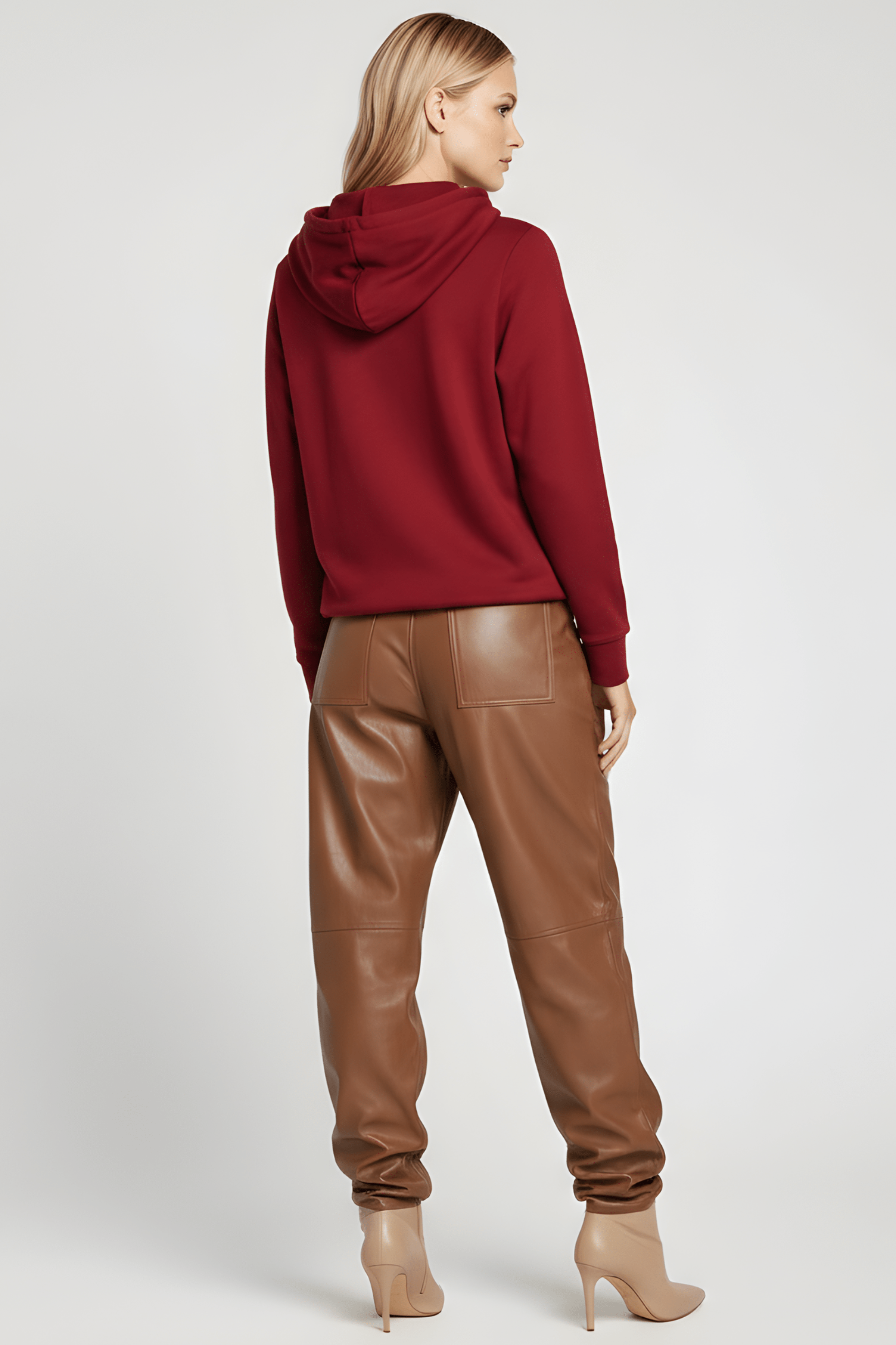 Sudadera de punto granate bordado zapatillas con capucha Lolitas&L - lolitasyl.com