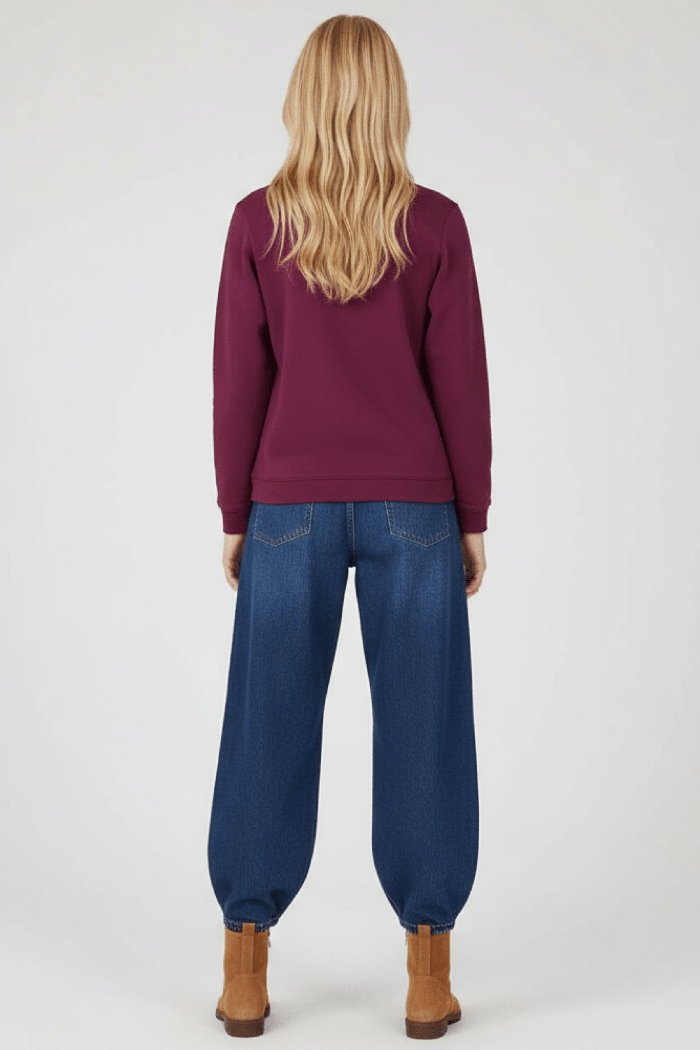 Sudadera granate bordado bolsito antelina manga larga Lolitas&L - lolitasyl.com