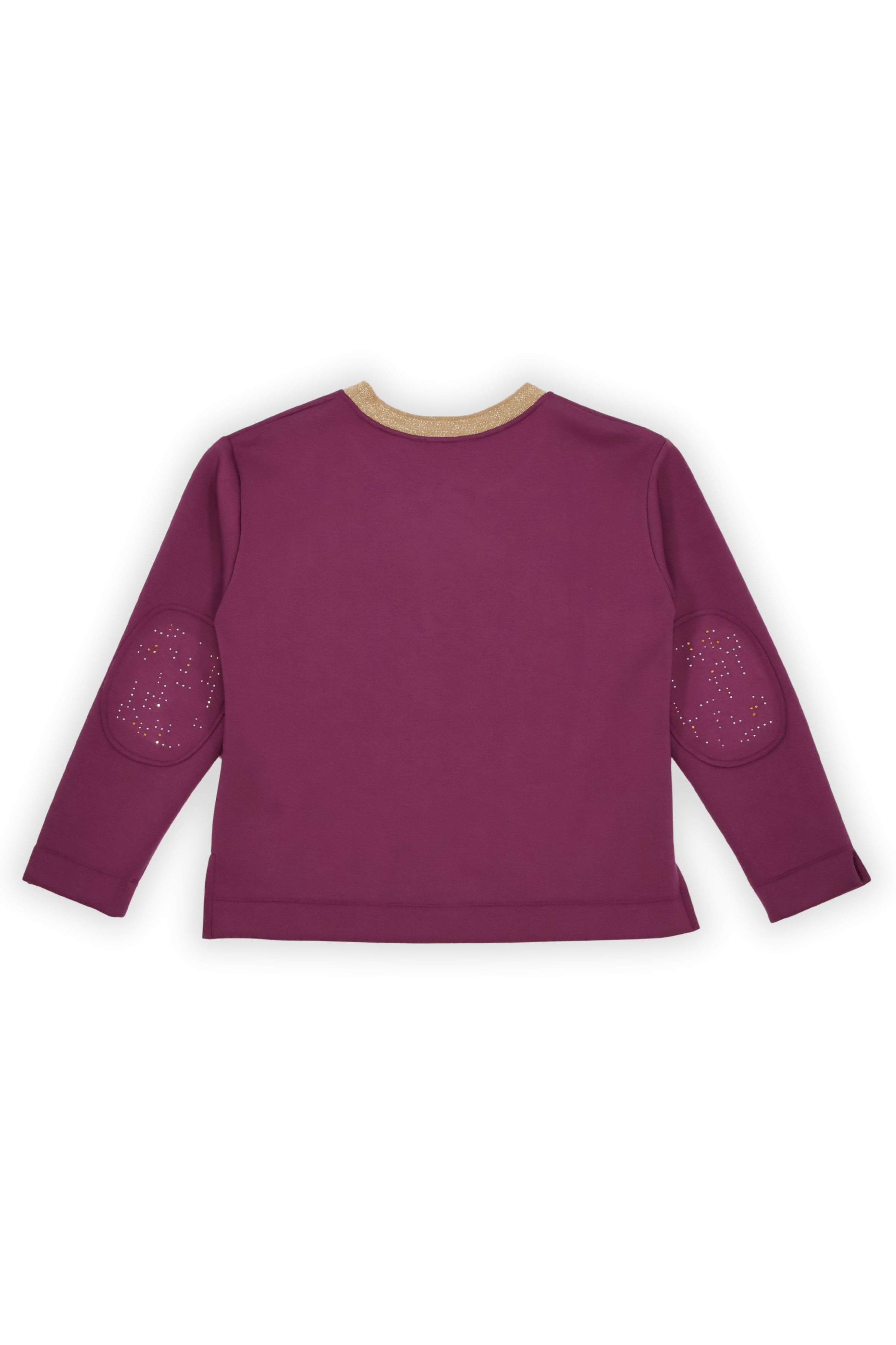Sudadera granate con bolsillos strass y cuello lourex Lolitas&L - lolitasyl.com