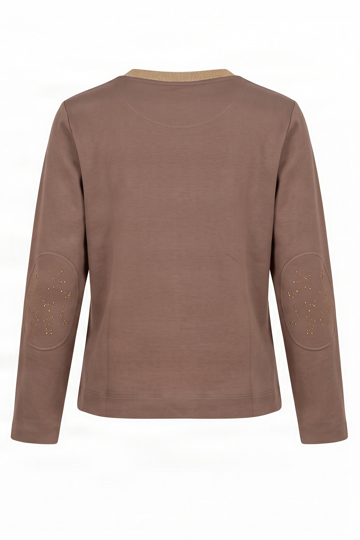 Sudadera marrón con bolsillos strass y cuello lourex Lolitas&L