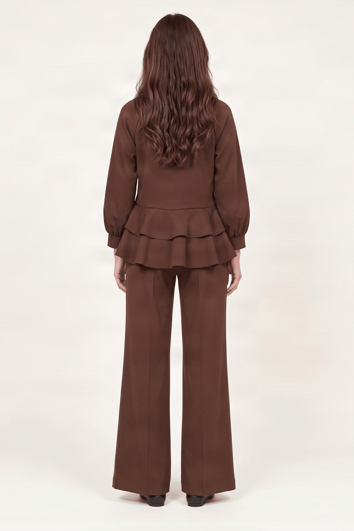 Sudadera marron raglan con volantes Lolitas&L - lolitasyl.com