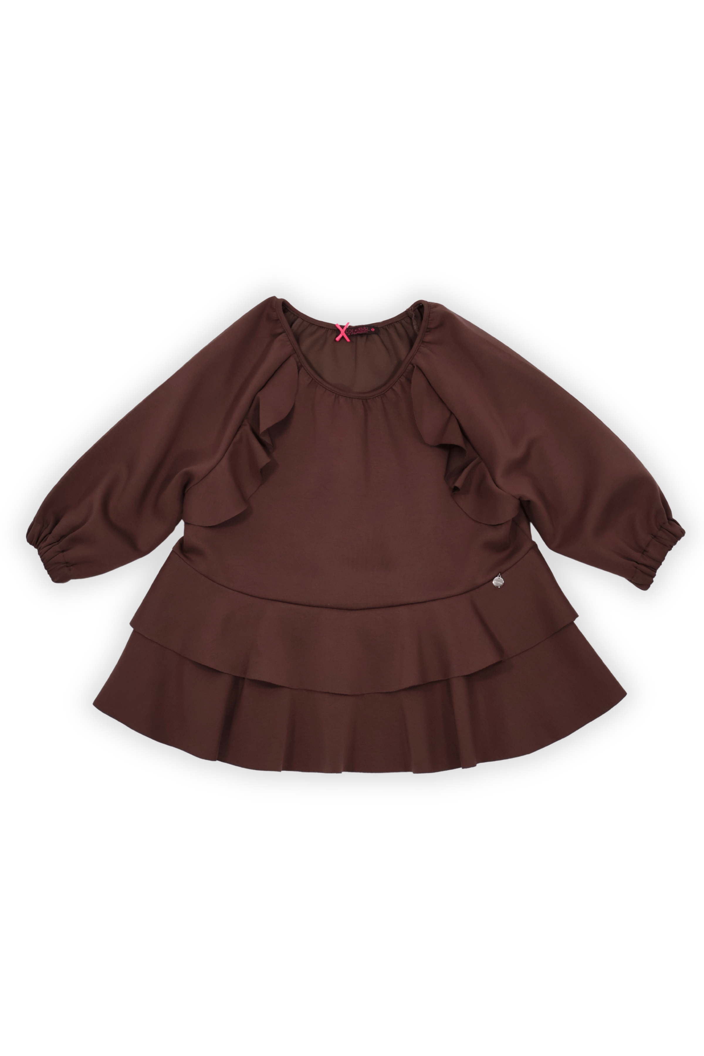 Sudadera marron raglan con volantes Lolitas&L - lolitasyl.com