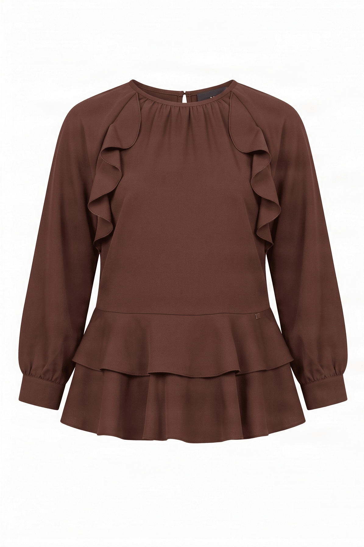 Sudadera marron raglan con volantes Lolitas&L - lolitasyl.com