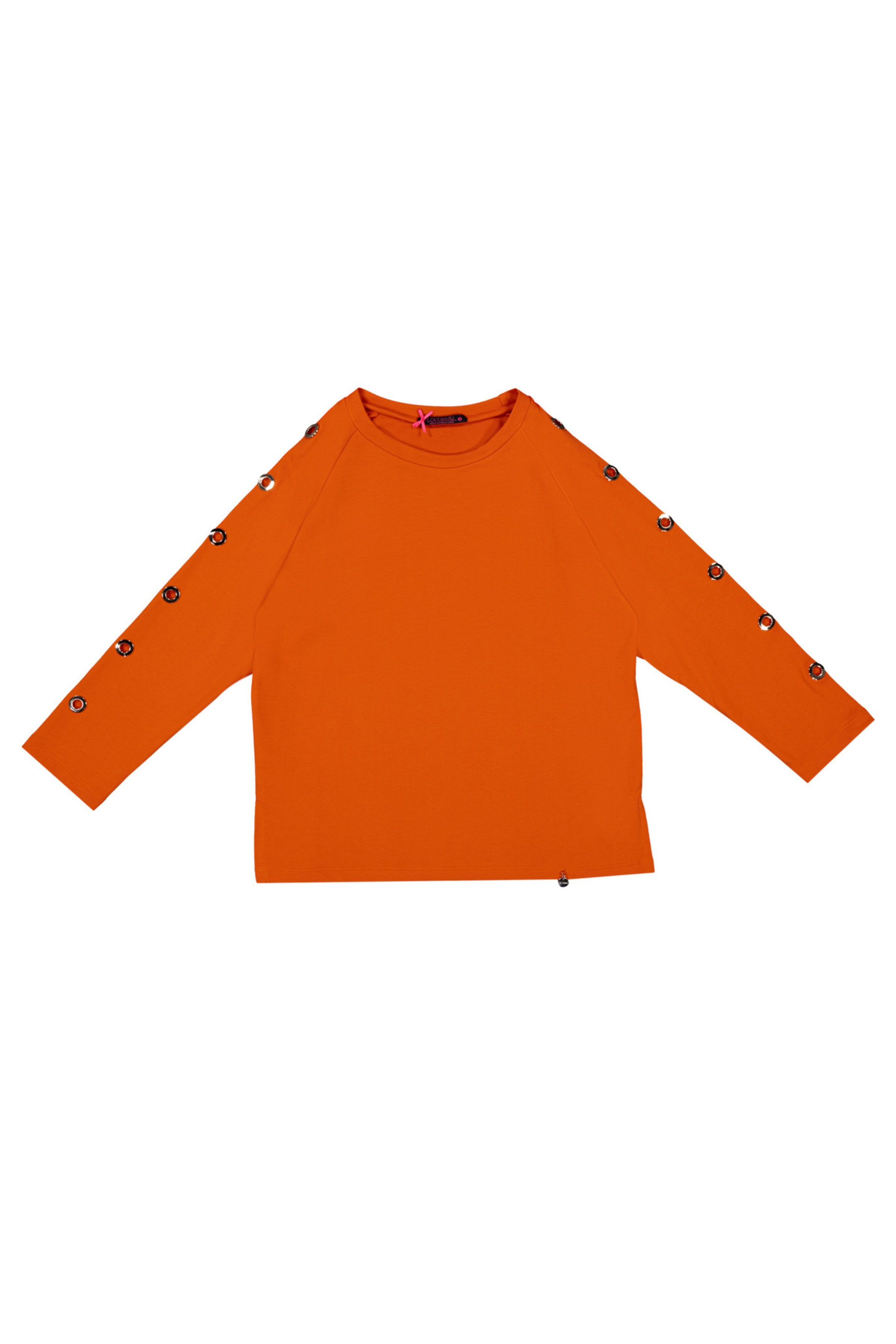 Sudadera naranja raglan detalle aro dorado Lolitas&L - lolitasyl.com