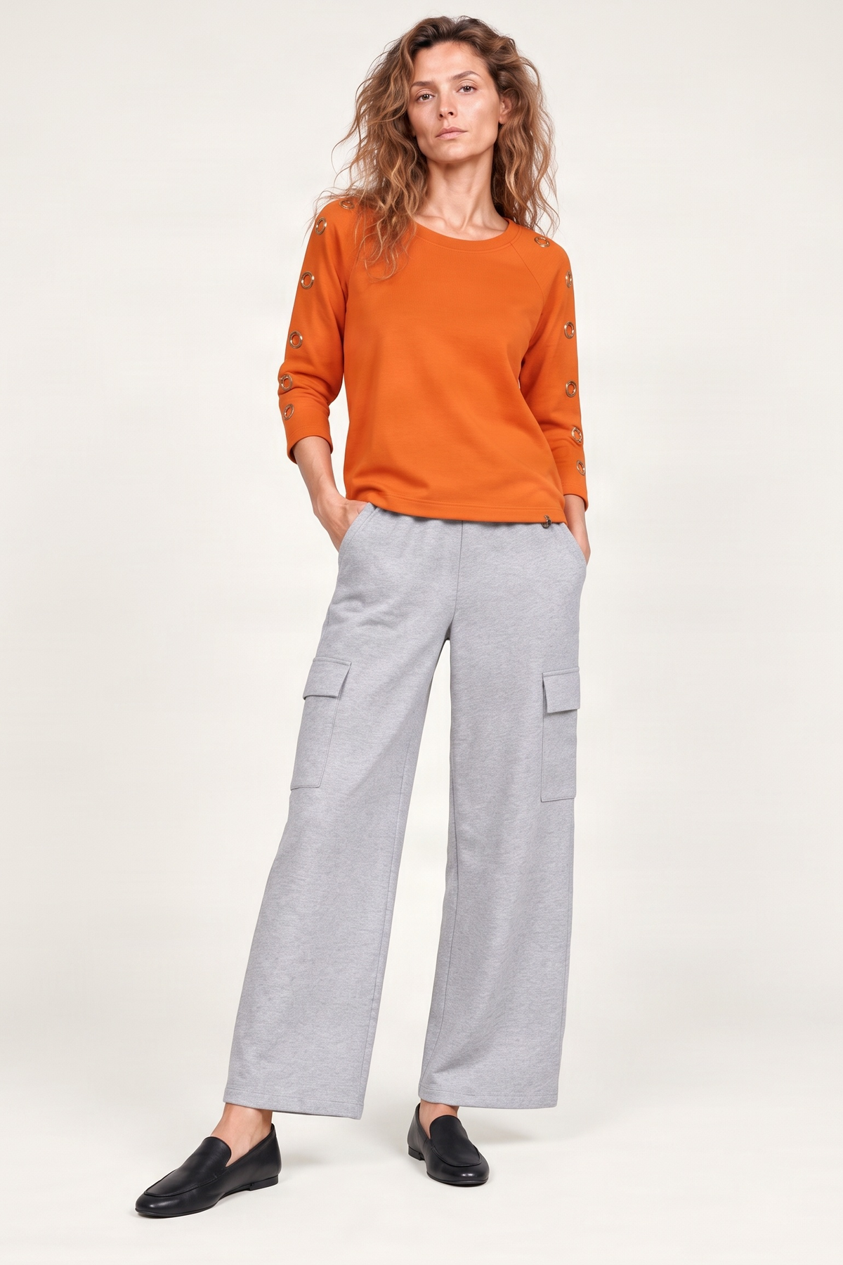 Sudadera naranja raglan detalle aro dorado Lolitas&L