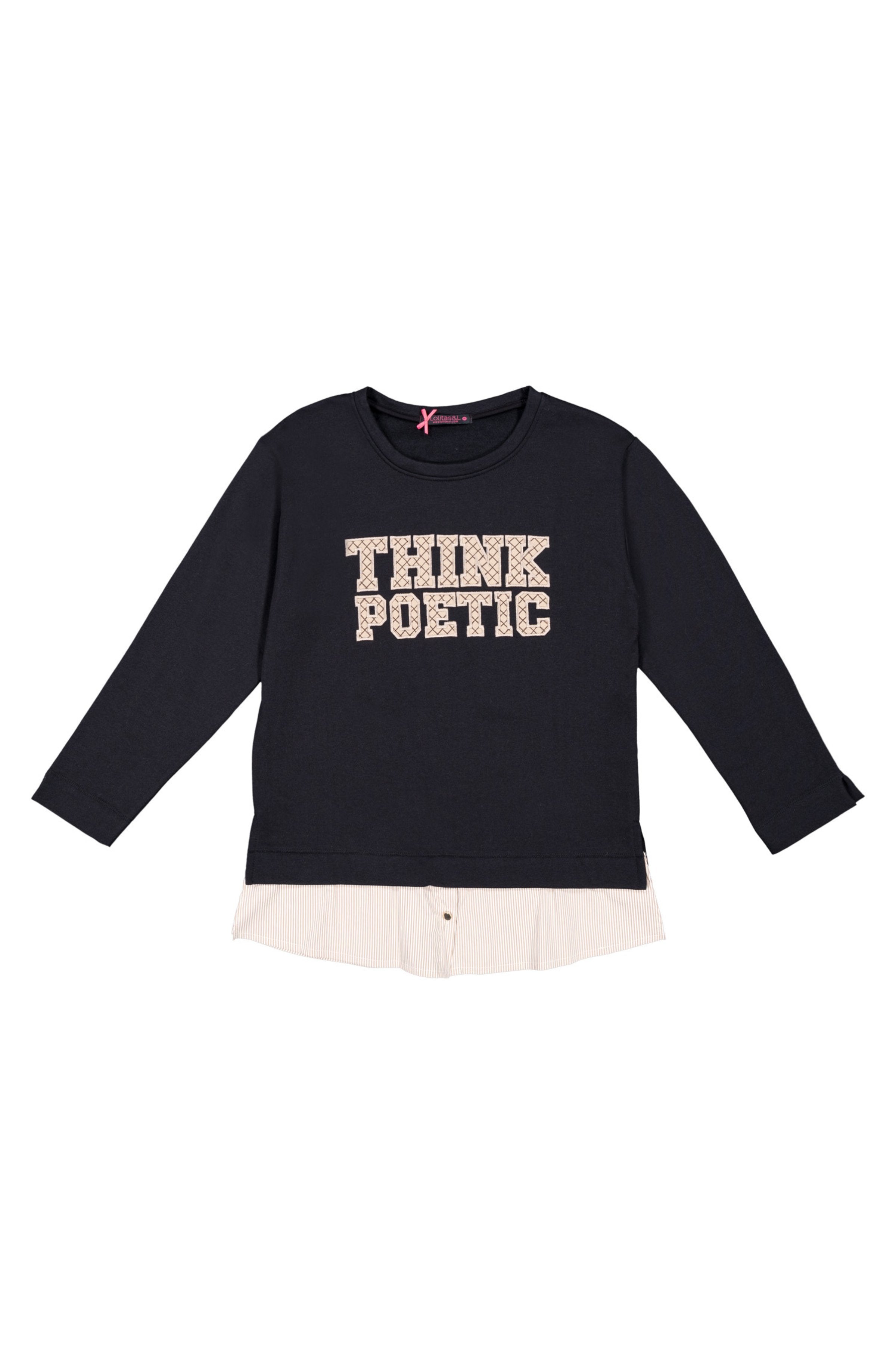 Sudadera negra bordado THINK POETIC Lolitas&L - lolitasyl.com