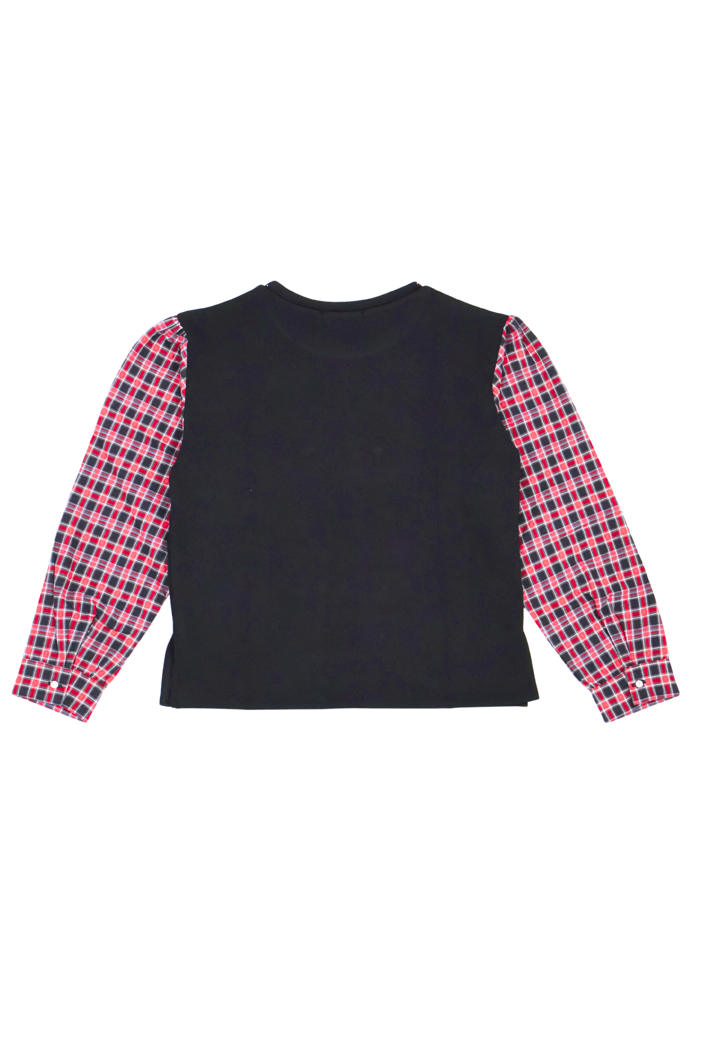 Sudadera negra con bordado zapatillas y manga larga cuadros Lolitas&L - lolitasyl.com