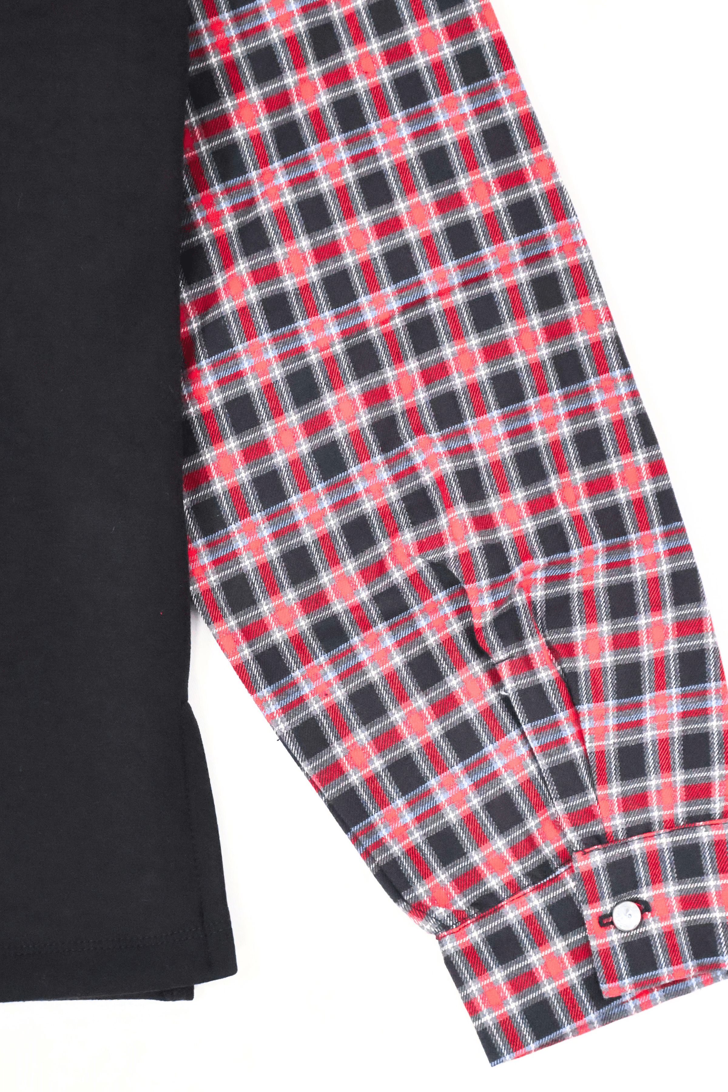 Sudadera negra con bordado zapatillas y manga larga cuadros Lolitas&L - lolitasyl.com