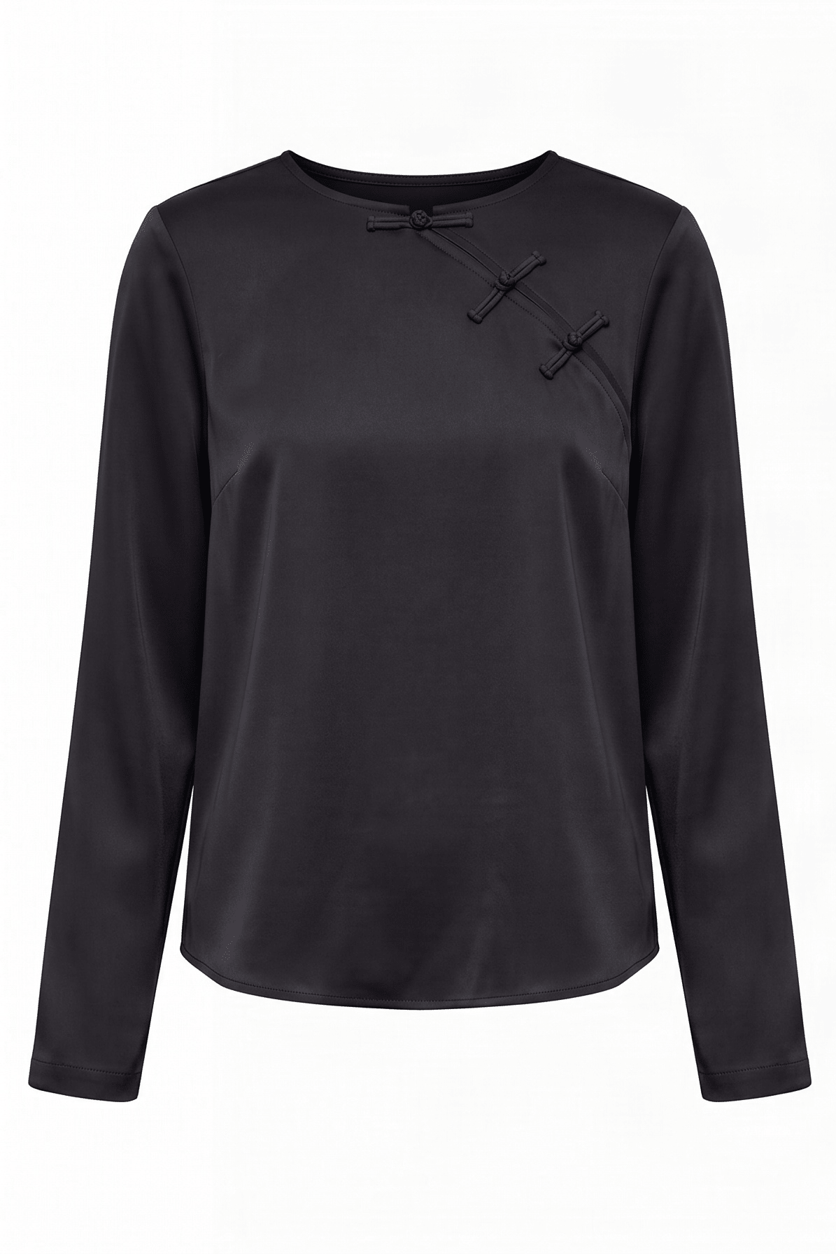 Sudadera Negra Scuba de Estilo Oriental con Espalda Satinada – Lolitas&L - lolitasyl.com