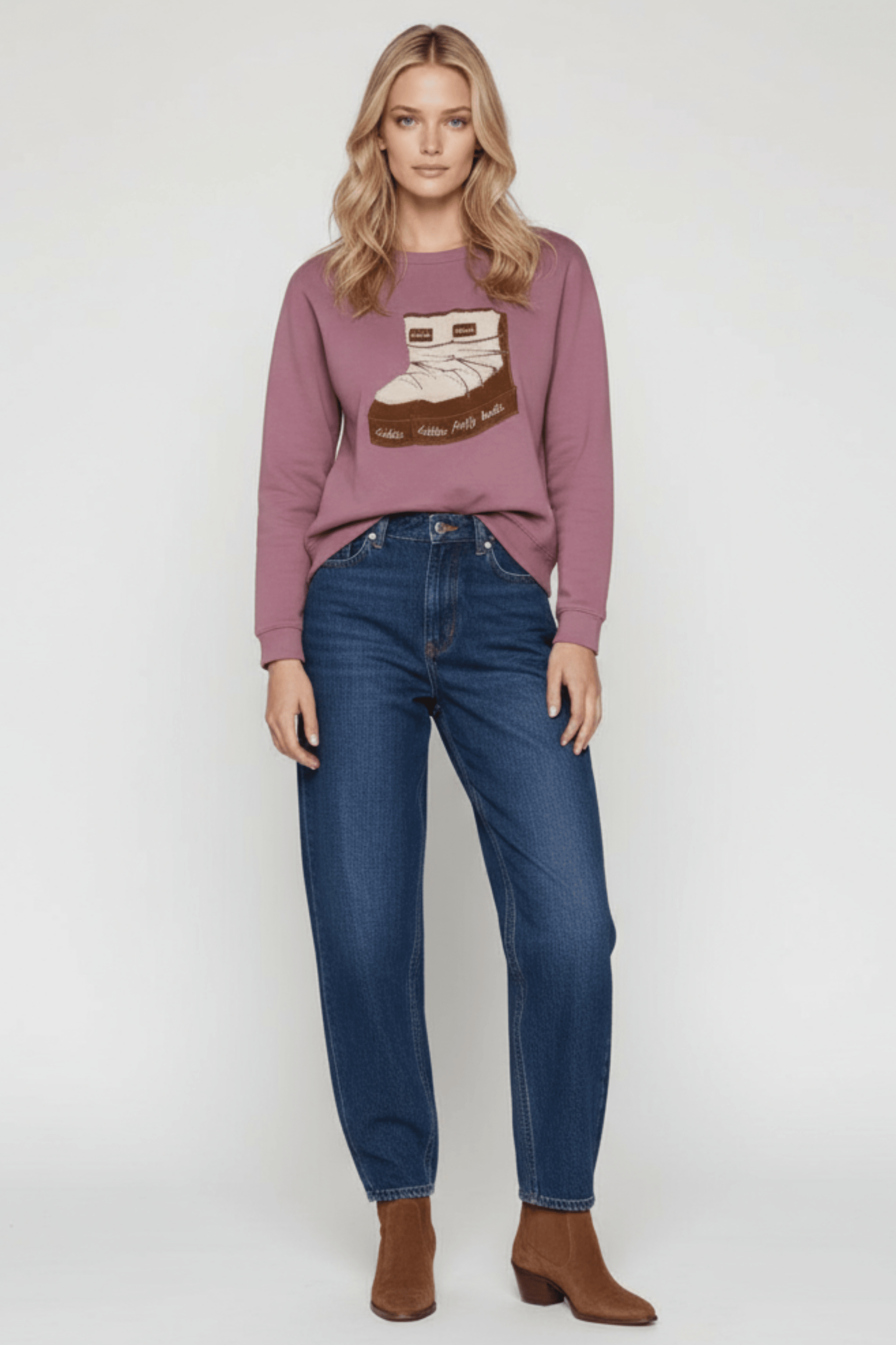 Sudadera rosa bordado botas de nieve Lolitas&L - lolitasyl.com