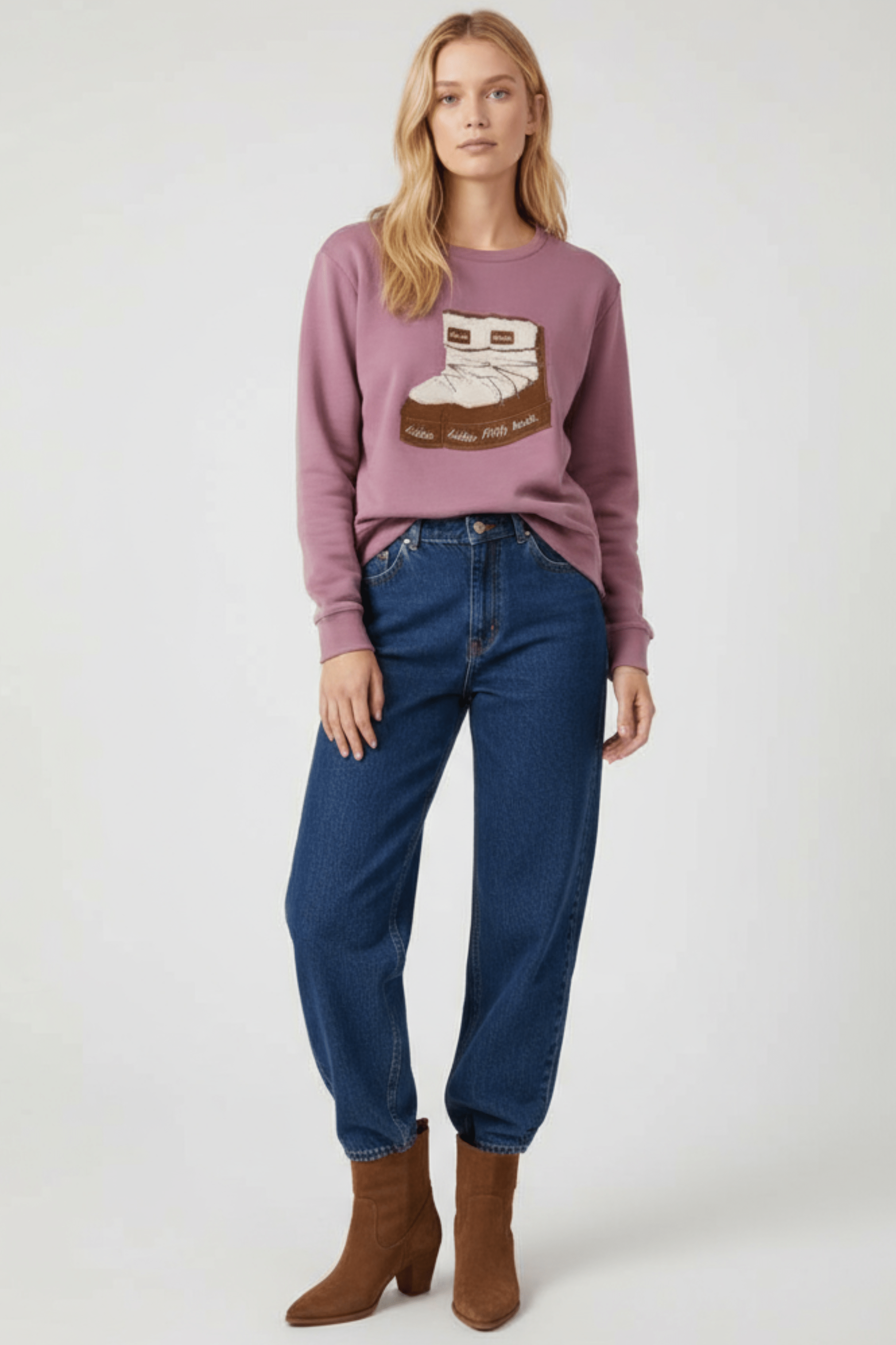 Sudadera rosa bordado botas de nieve Lolitas&L - lolitasyl.com