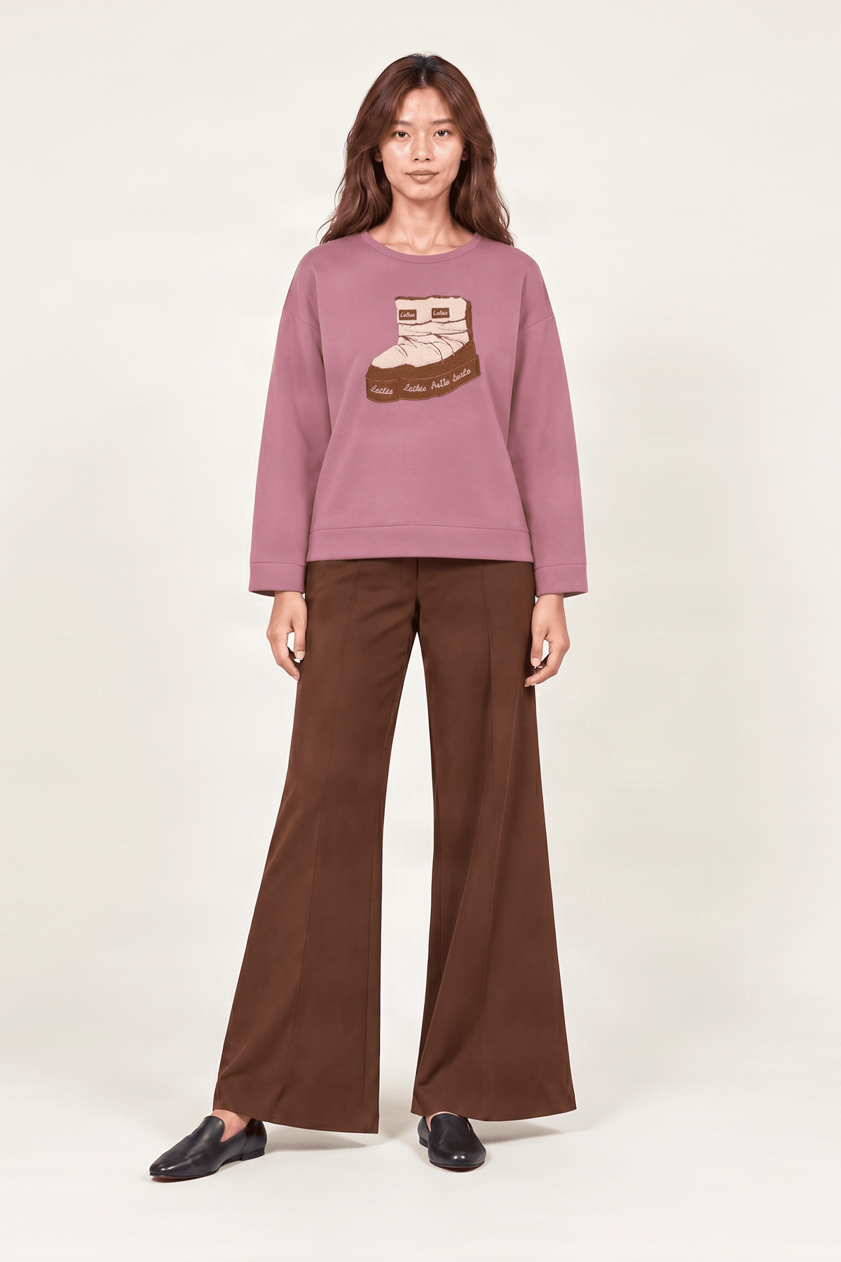 Sudadera rosa bordado botas de nieve Lolitas&L - lolitasyl.com
