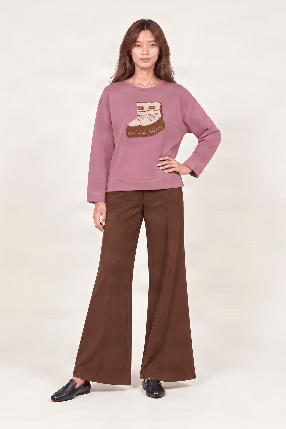 Sudadera rosa bordado botas de nieve Lolitas&L - lolitasyl.com