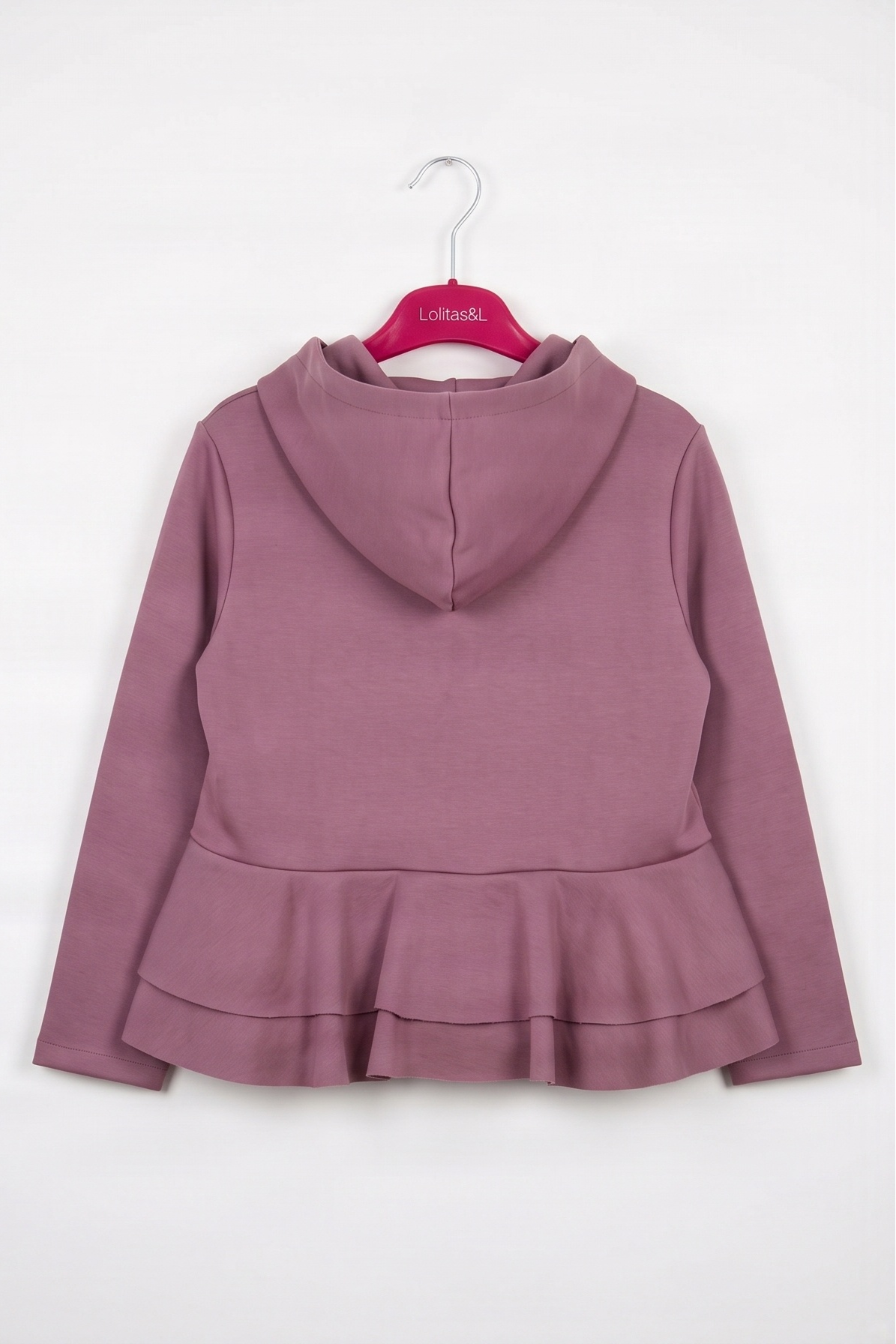 Sudadera/Chaqueta Rosa con Capucha y Volantes Preloved