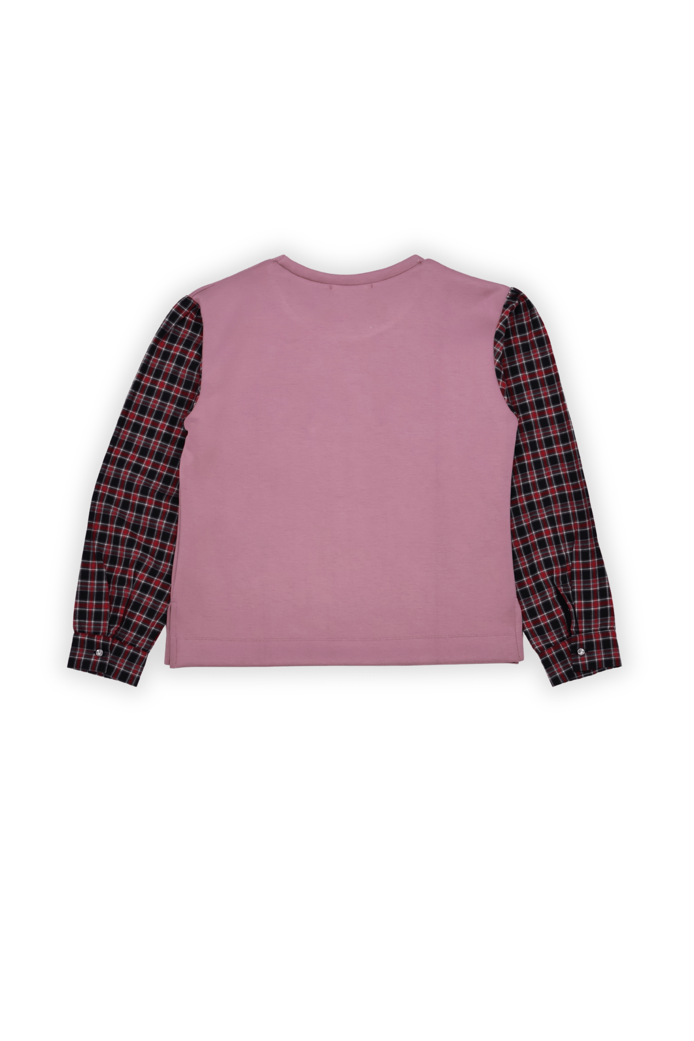 Sudadera rosa con bordado zapatillas y manga larga cuadros Lolitas&L - lolitasyl.com