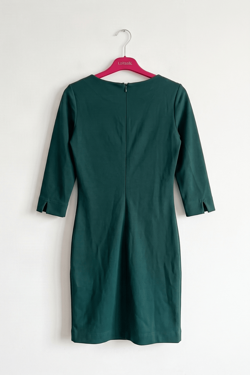 Vestido Ajustado de Punto Verde Esmeralda con Arandelas Preloved - lolitasyl.com