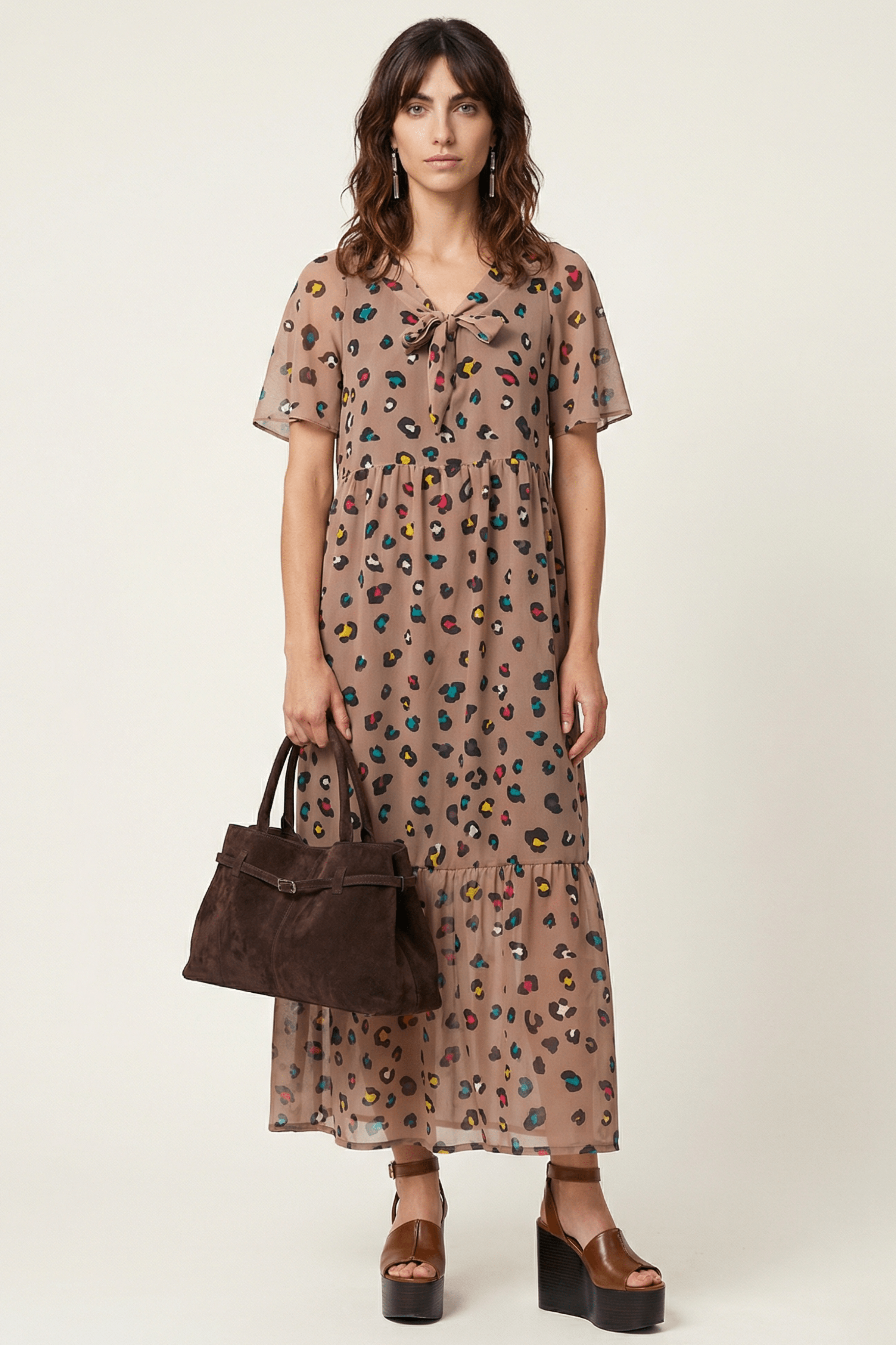 Vestido animal print largo anudado en el escote Lolitas&L - lolitasyl.com