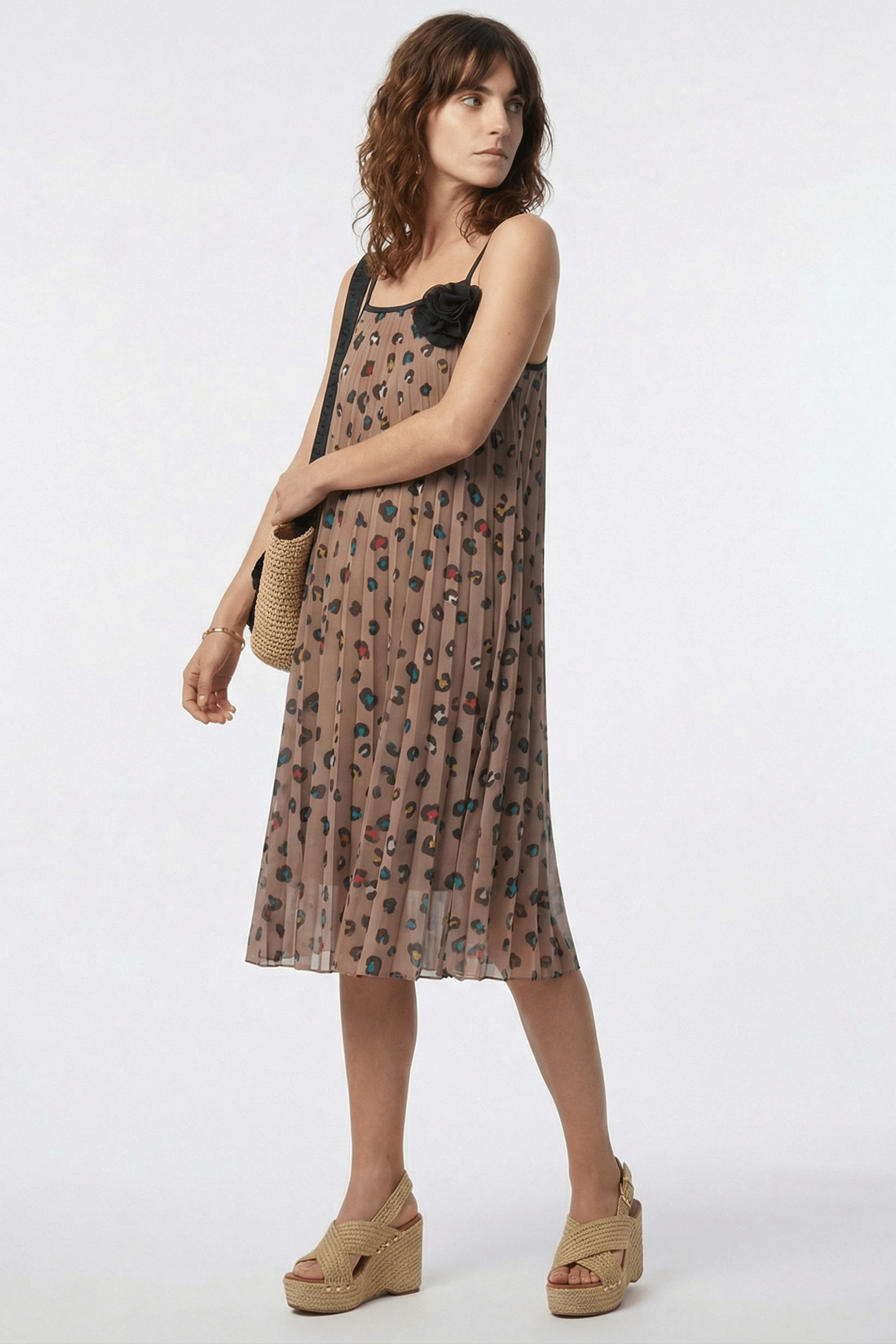 Vestido animal print plisado en tirantes Lolitas&L - lolitasyl.com