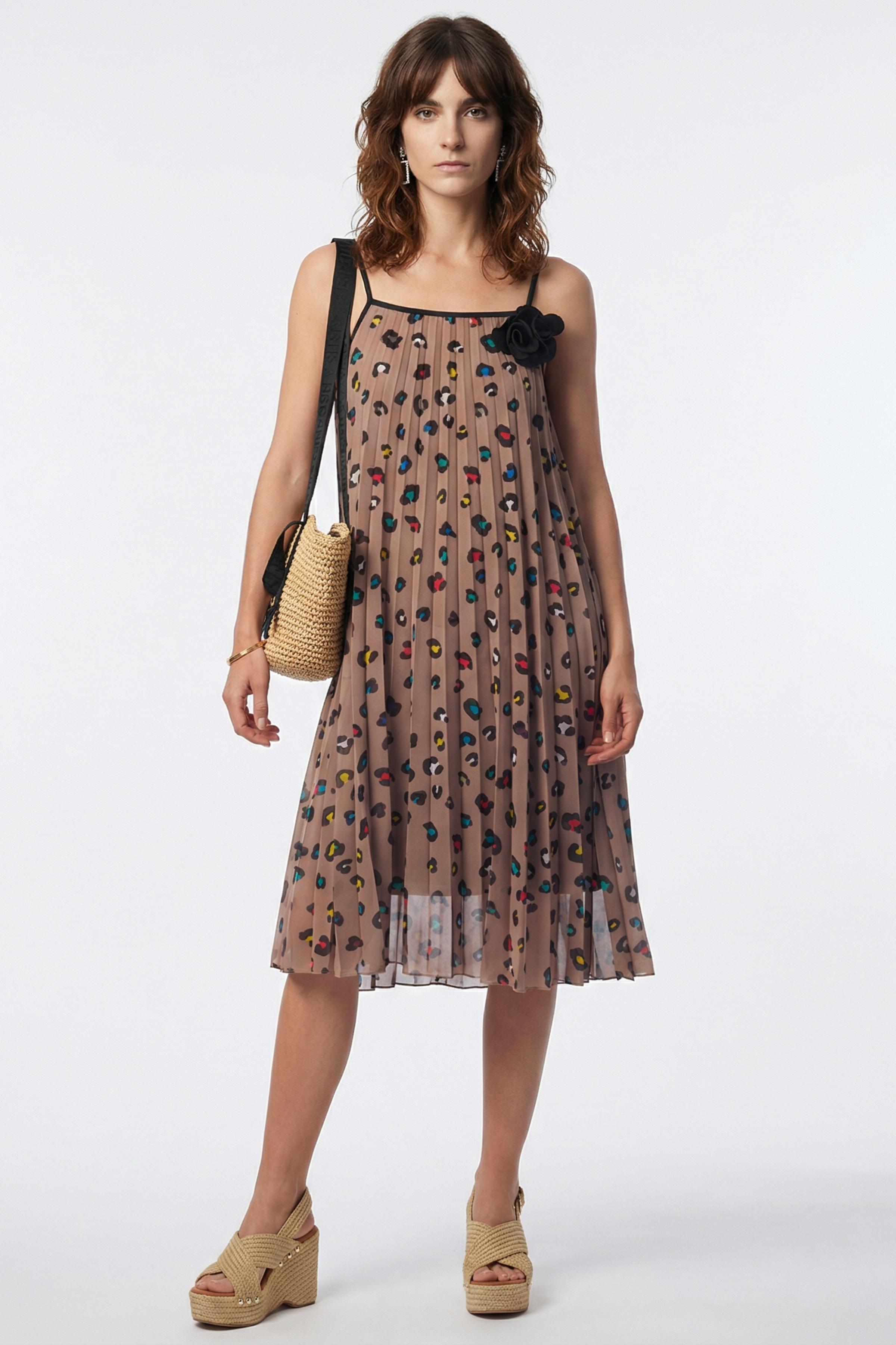 Vestido animal print plisado en tirantes Lolitas&L