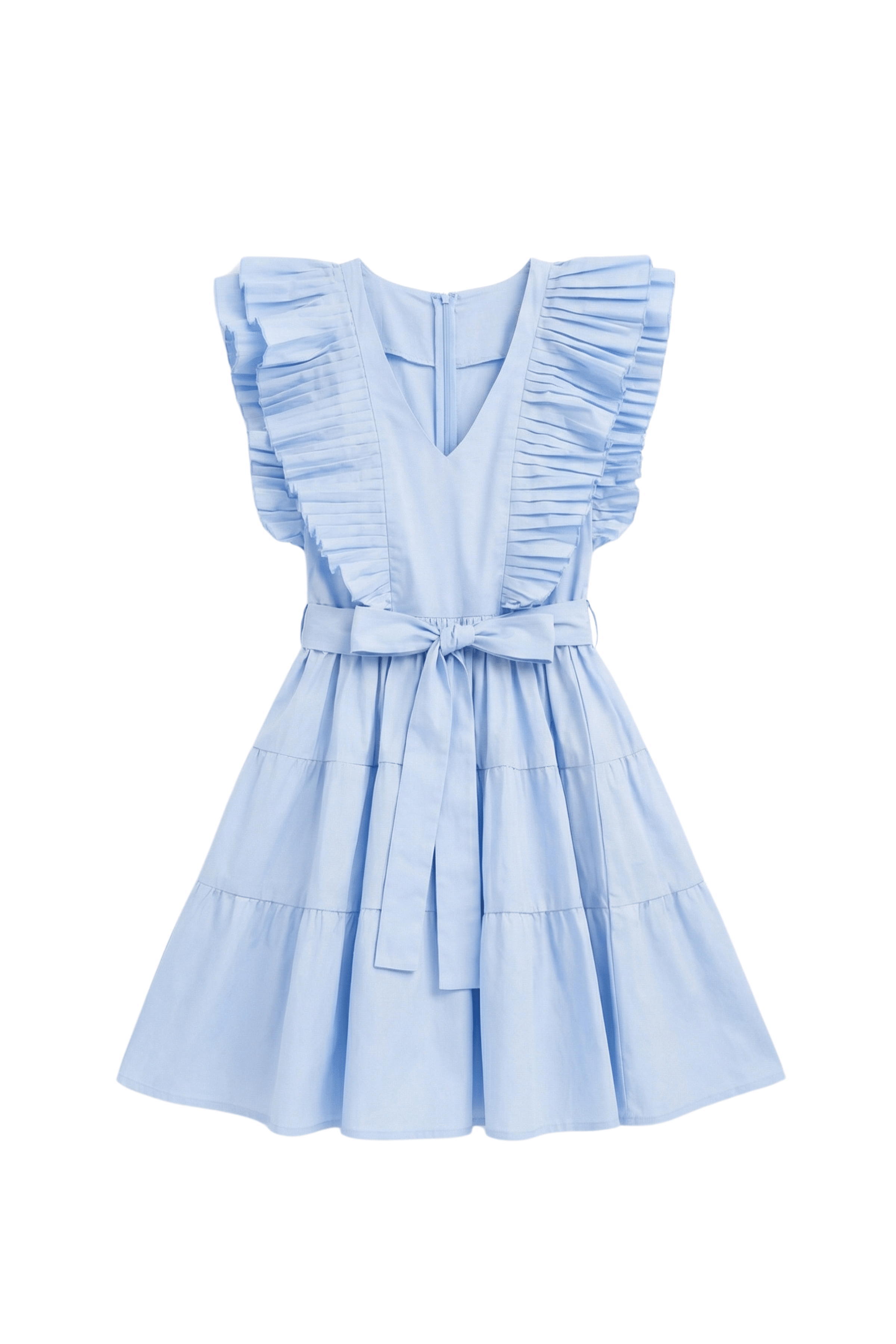 Vestido azul cielo corto con plisado en el pecho Lolitas&L - lolitasyl.com