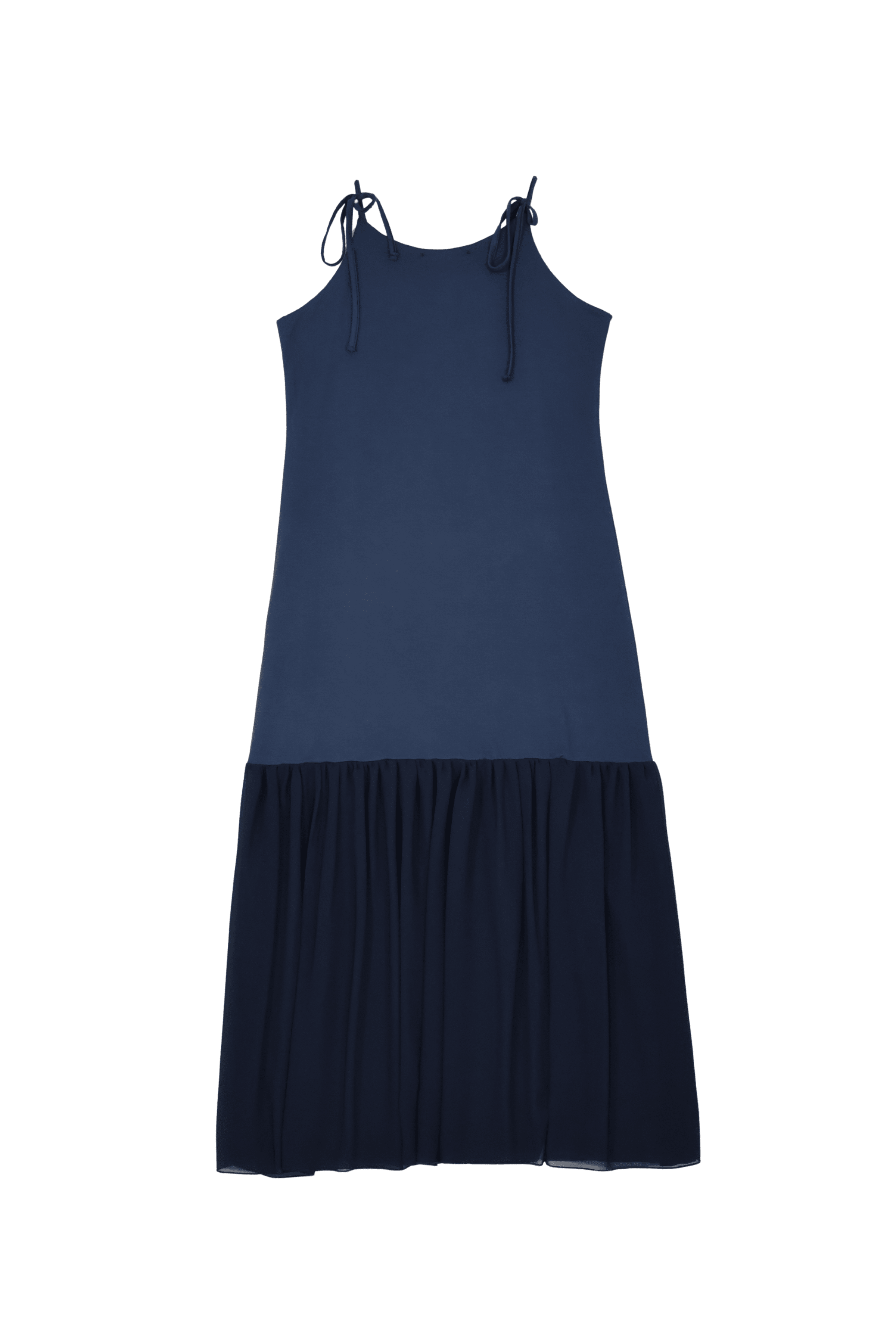 Vestido azul marino largo de tirantes con cereza bordada Lolitas&L - lolitasyl.com