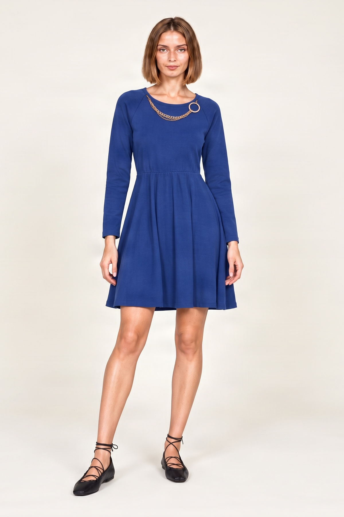 Vestido azul de punto con collar Lolitas&L